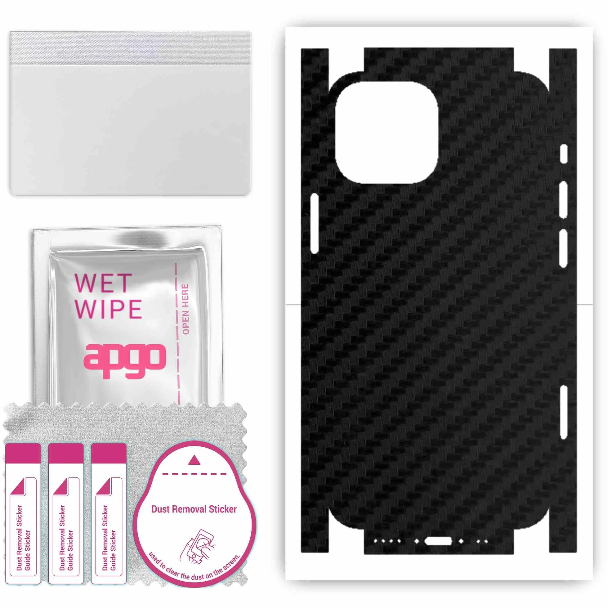 Folia skórka Carbon Czarny do Apple iPhone 13 mini na Tył i Boki