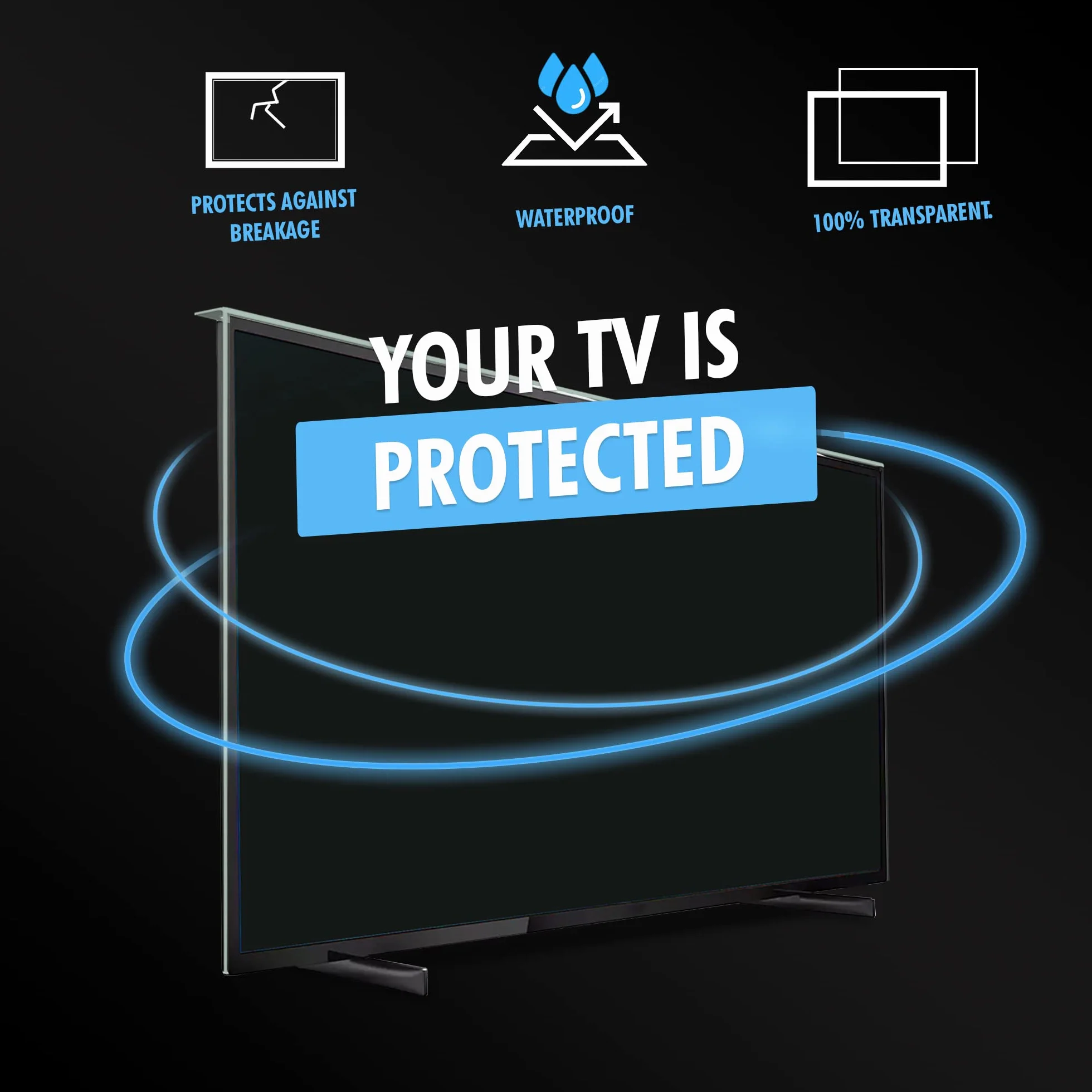 VENTON Ochraniacz na ekran TV 165 cali (65 cali), folia telewizyjna do LCD, LED, 4K OLED i QLED, ochrona HDTV