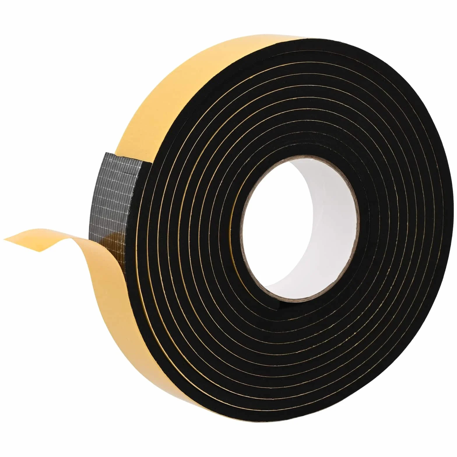 Samoprzylepna taśma piankowa, 10 sztuk, czarna, 40 mm x 5 m | Pianka CR, okrągła, pyłoszczelna, hermetyczna, wodoszczelna, do drzwi okiennych gniazd