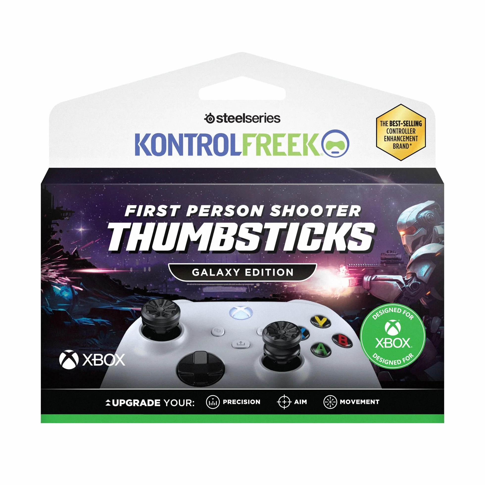 KontrolFreek FPS Freek Galaxy Black do kontrolera Xbox One i Xbox Series X, 2 pałeczki wydajności | 1 wysoki stan, 1 średni stan, czarny (edycja limitowana)