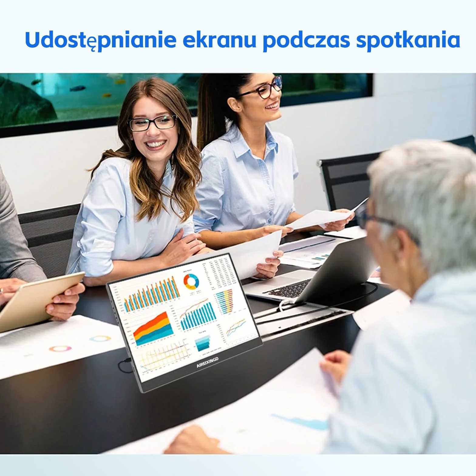 Przenośny monitor, 15,6" 1920×1080 FHD IPS przenośny ekran do laptopa ze stojakiem, montaż VESA,drugi ekran do laptopa/PC/Mac/PS5/Xbox - złącze USB C i HDMI [Klasa energetyczna A]