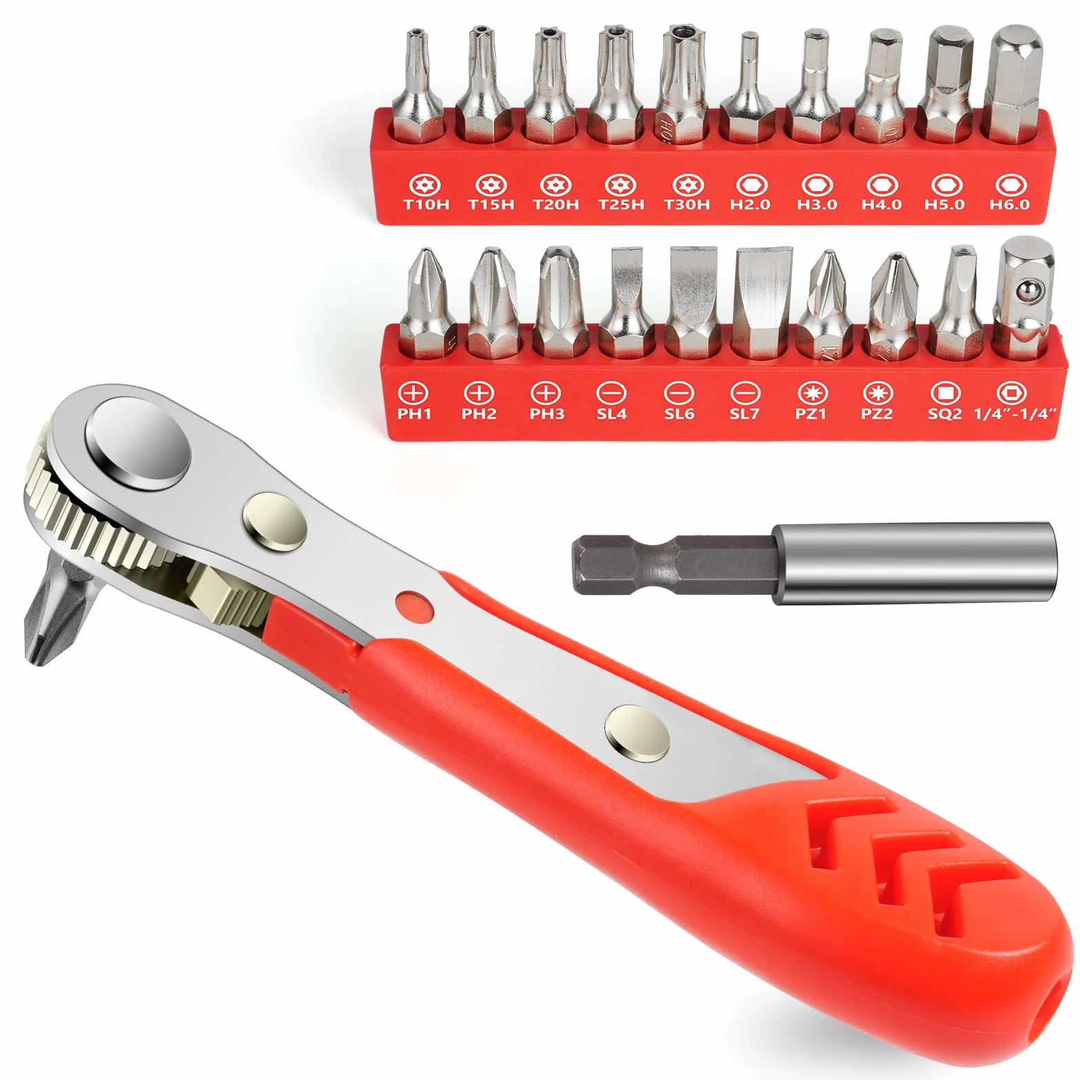 OSDUE Śrubokręt z grzechotką - 110 mm mini klucz grzechotkowy 1/4" magnetyczny śrubokręt z grzechotką podwójny przenośny wielofunkcyjny śrubokręt magnetyczny