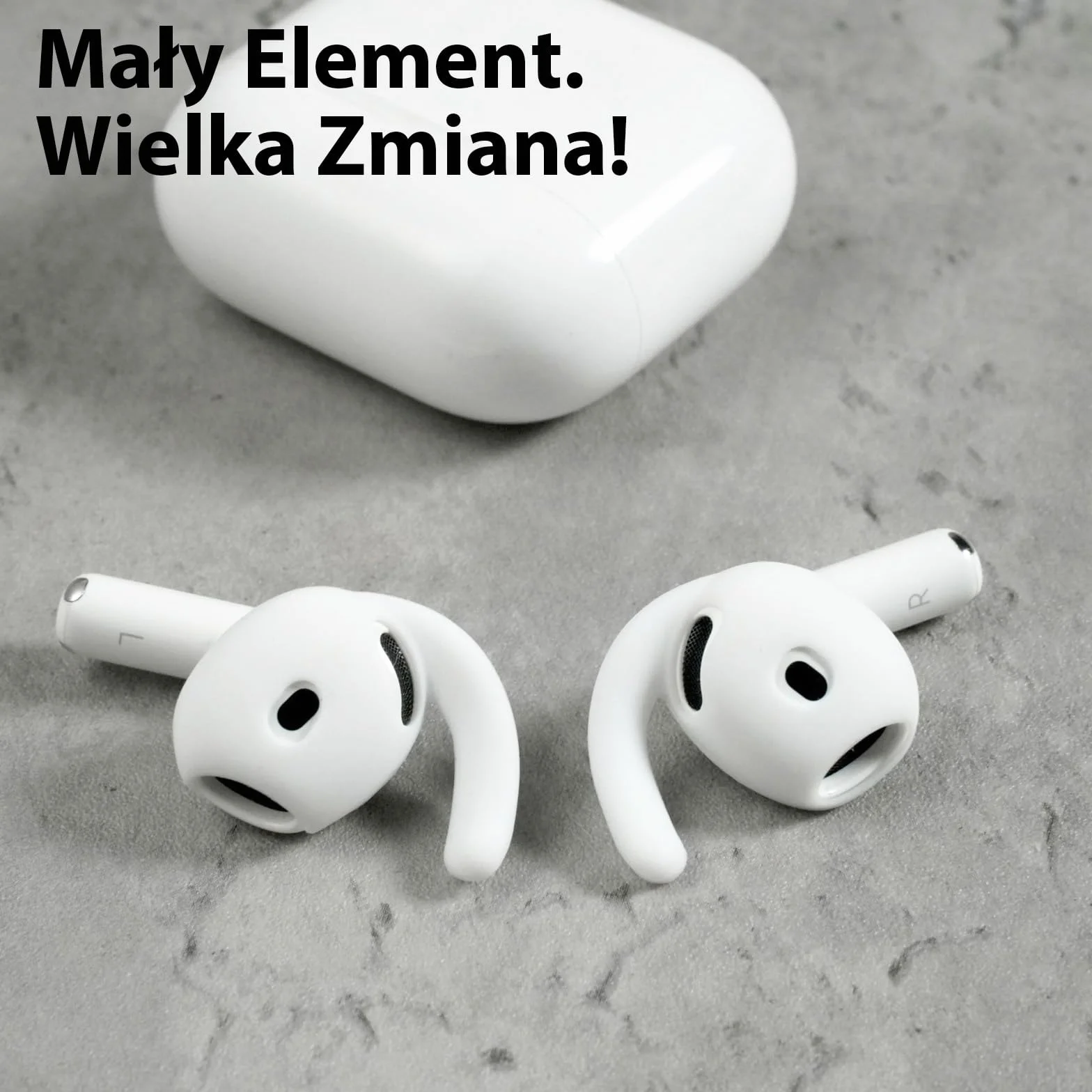Adhiper 3 pary pokrowców na słuchawki AirPods 4 [nie pasują do etui ładującego], antypoślizgowe, odporne na upadki silikonowe zaczepy na ucho, kompatybilne z AirPods 4. generacji (białe)