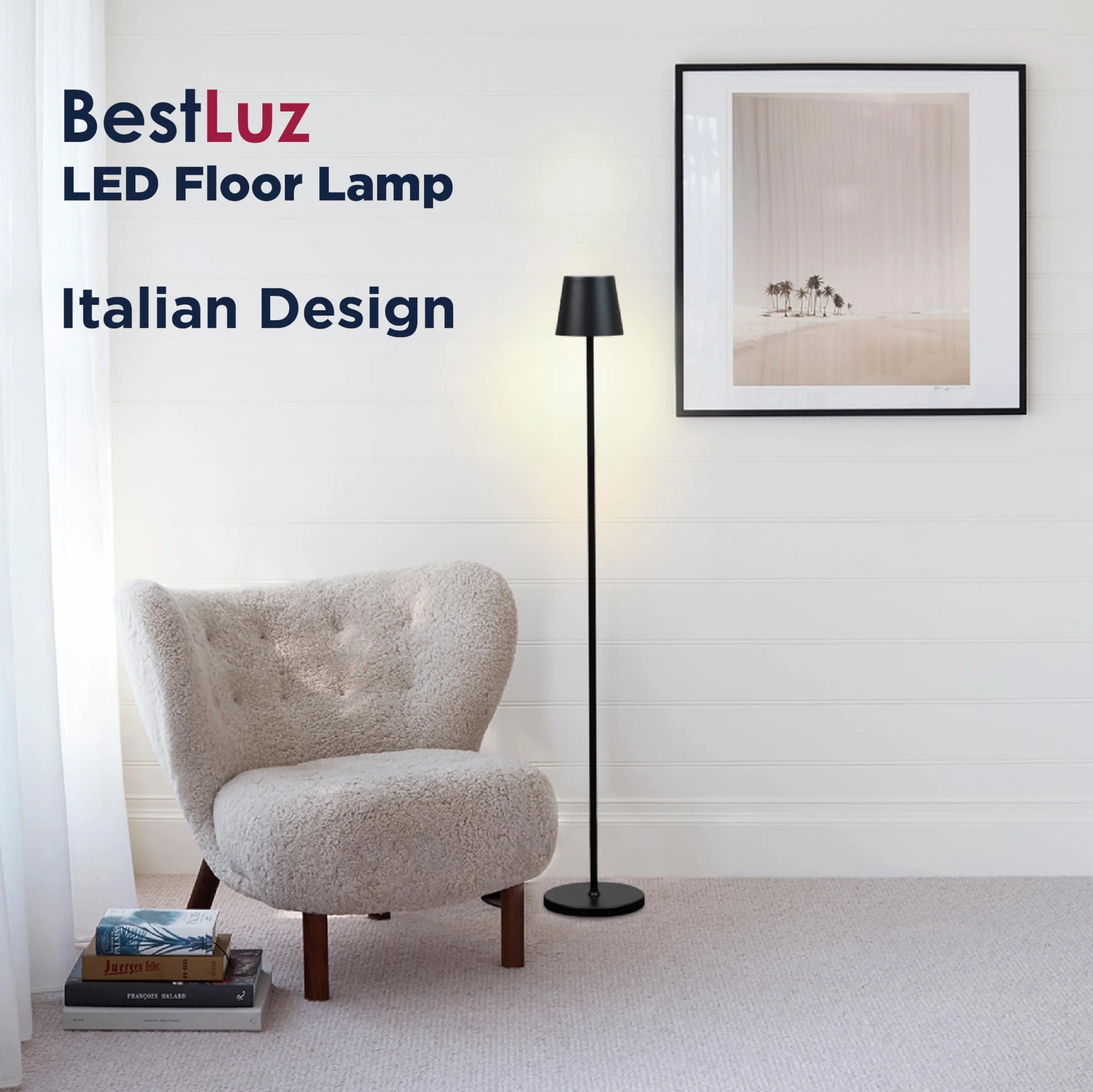 BestLuz Bezprzewodowa lampa podłogowa na zewnątrz, lampa akumulatorowa ściemnialna, 133cm 5X regulowana wysokość lampa stojąca, wodoodporna, lampa stołowa, lampa do czytania na patio, salon, sypialnia