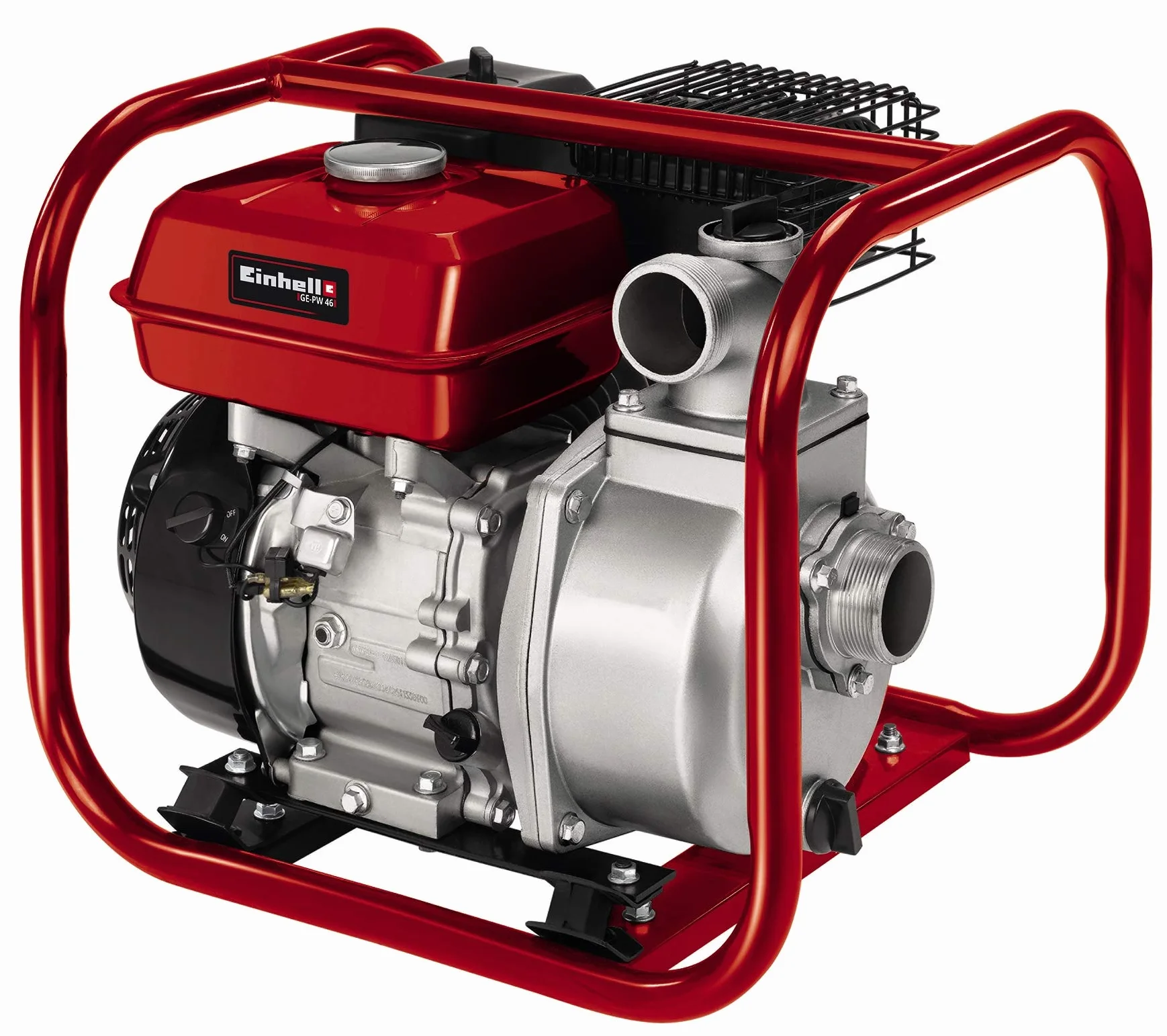 Einhell GC-PW 46 pompa spustowa (4,6 kW, 4-suwowy silnik, maksymalnie 23000 litrów na godzinę, zbiornik o pojemności 3,6 litra, sprzedawany z adapterami przyłącza do węża/łącznika gwintowanego AG)