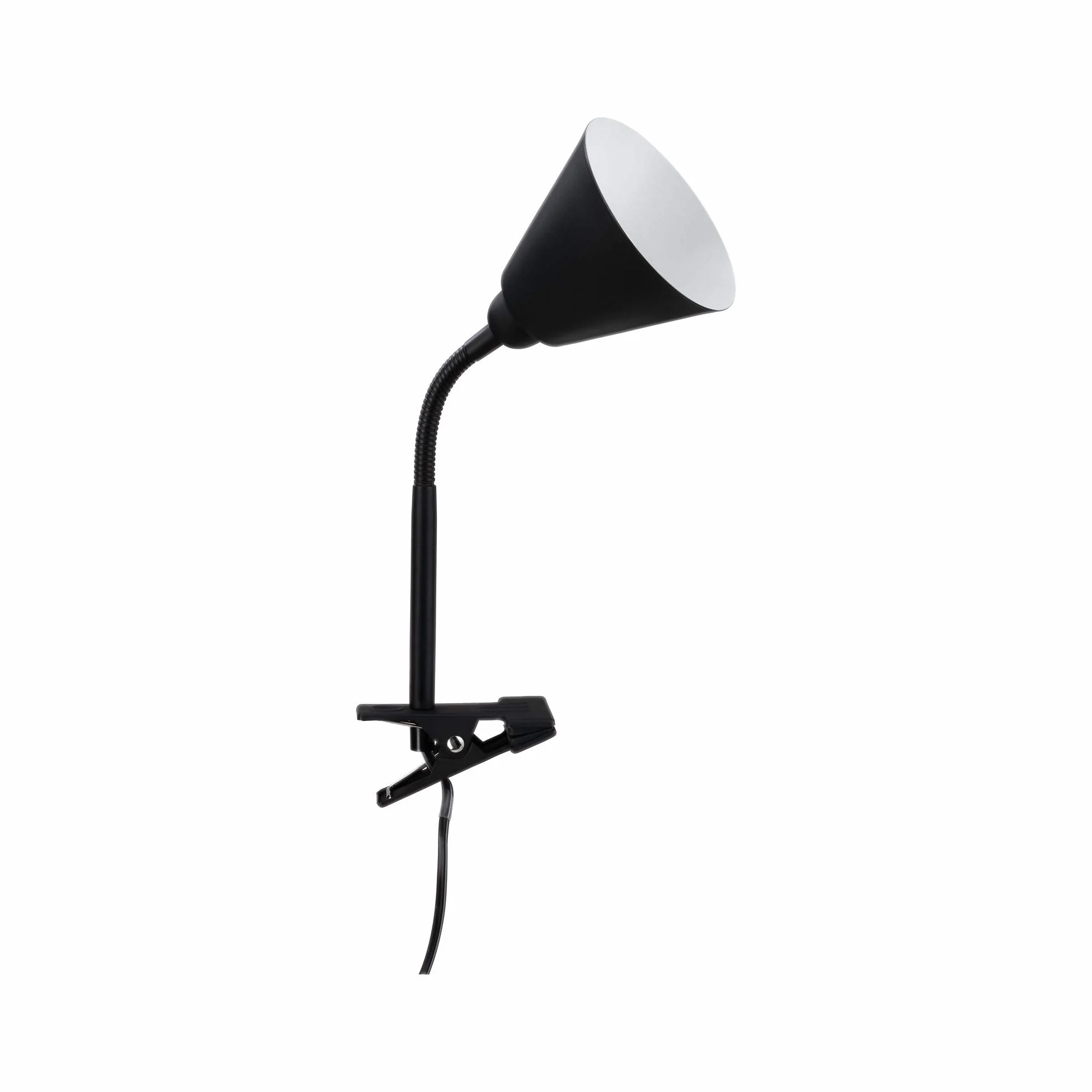 Paulmann 95430 oprawa zaciskowa Vitis z ramieniem elastycznym maks. 20 W lampa wyłącznik przelotowy czarna metalowa tw. sztuczne E14