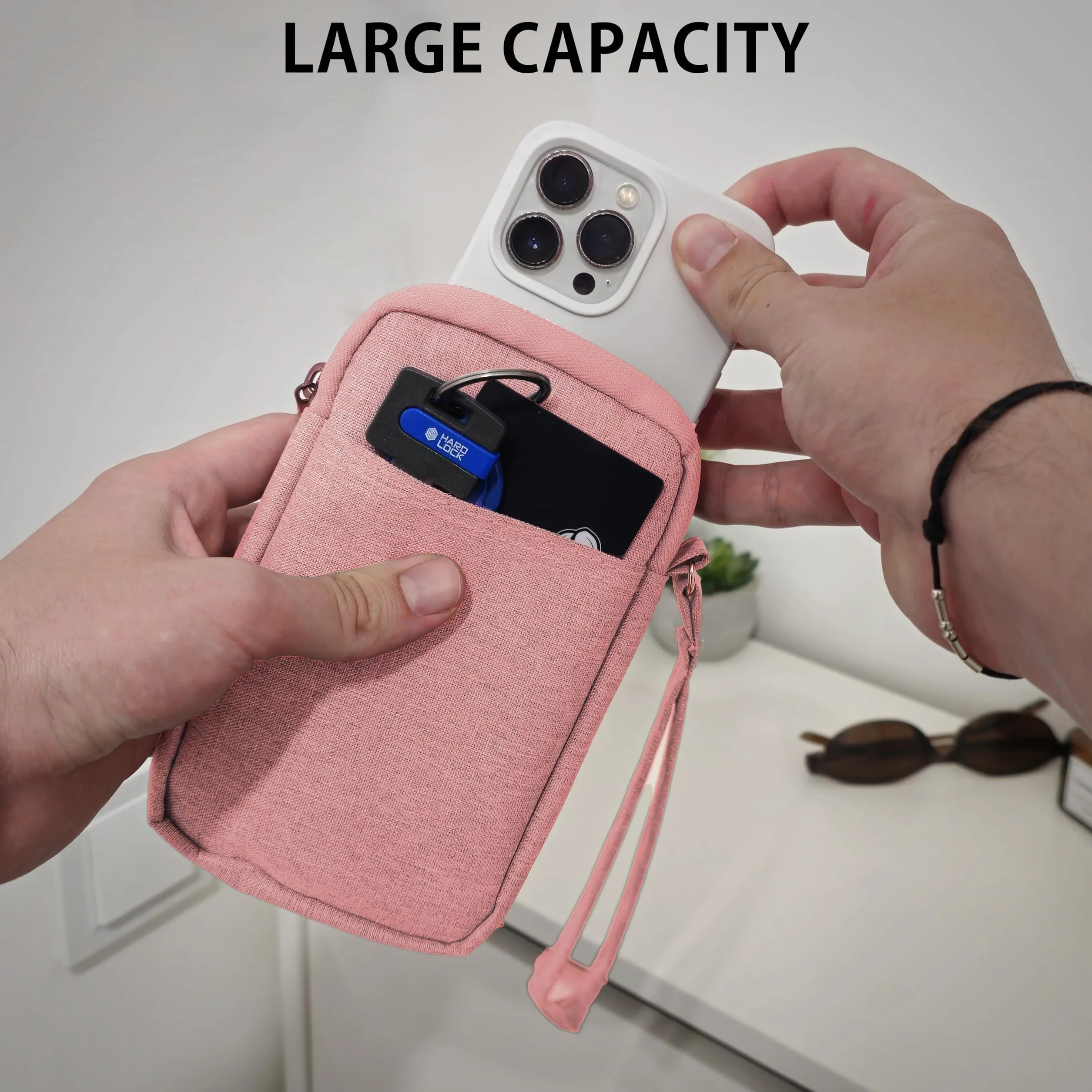 MyGadget 5,5 cala Nylon Sleeve etui ochronny kompatybilny z Apple iPhone Samsung 8,3 x 15,2 cm czarny
