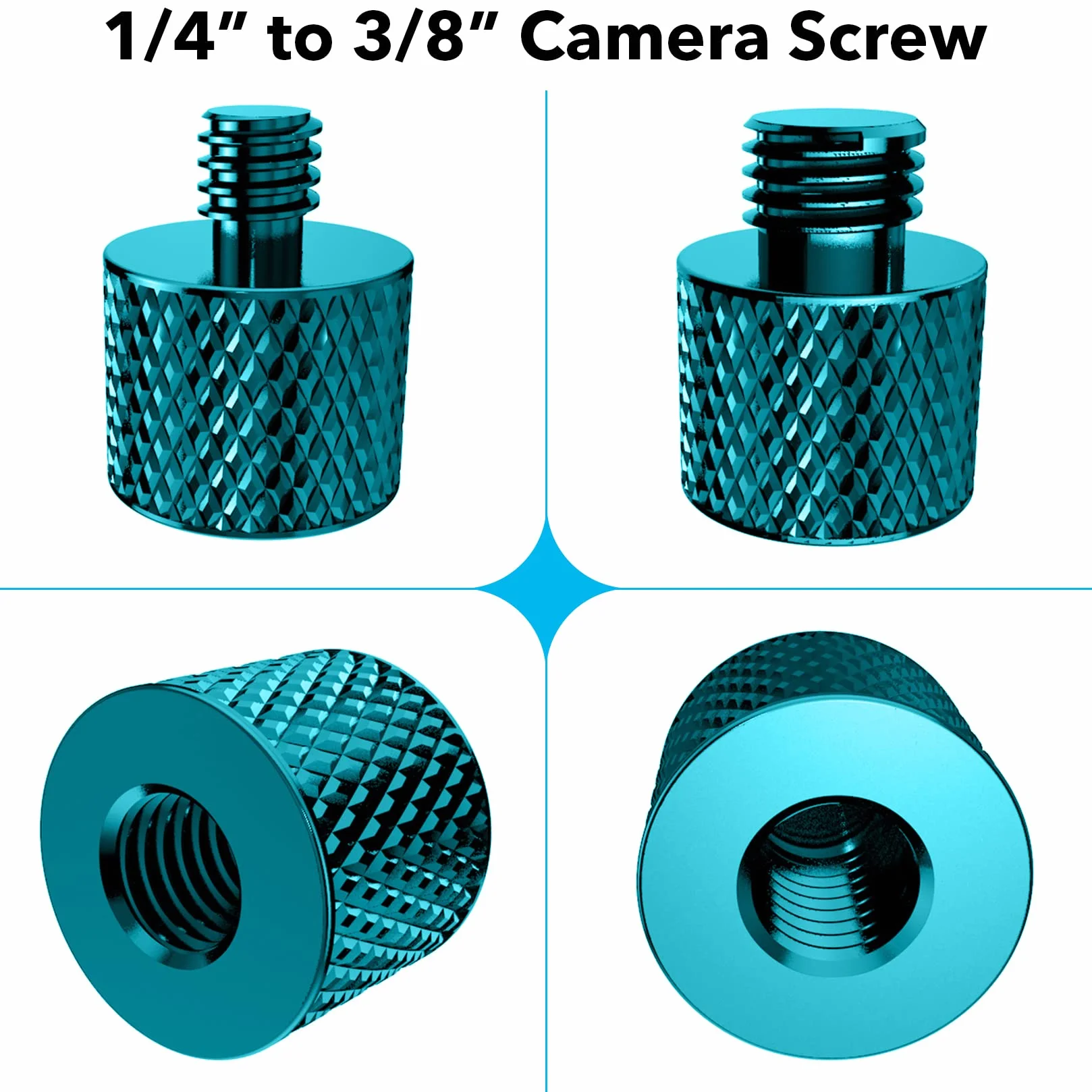 22 Sztuki Śrub Do Aparatu 1/4" Na 3/8" Adapter Statywu Głowicy Kulowej