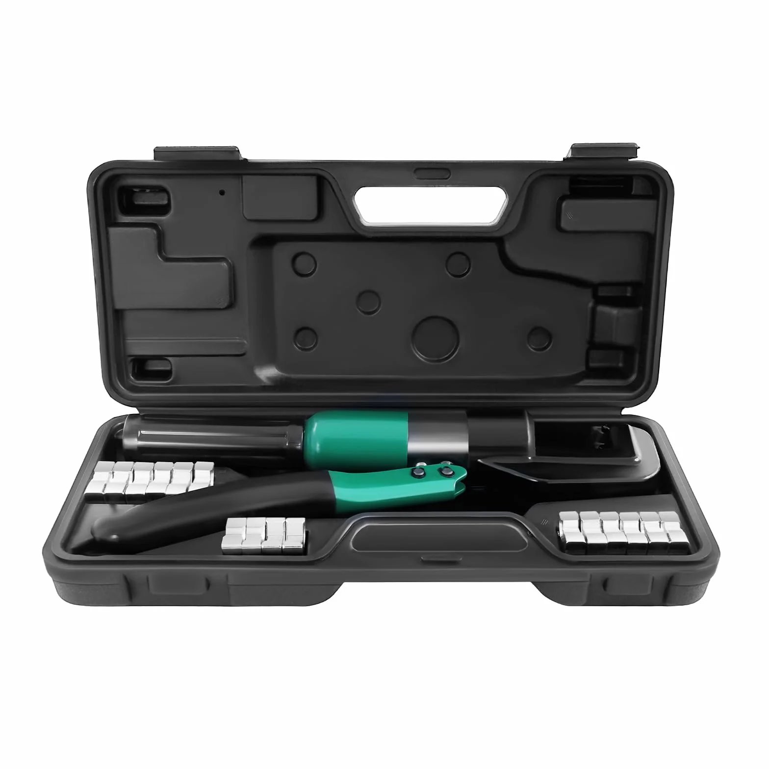 Hydrauliczne szczypce zaciskowe, prasa hydrauliczna, 4-70 mm², szczypce zaciskowe, końcówki kablowe z 8 zestawami zacisków, drut aluminiowy i miedziany