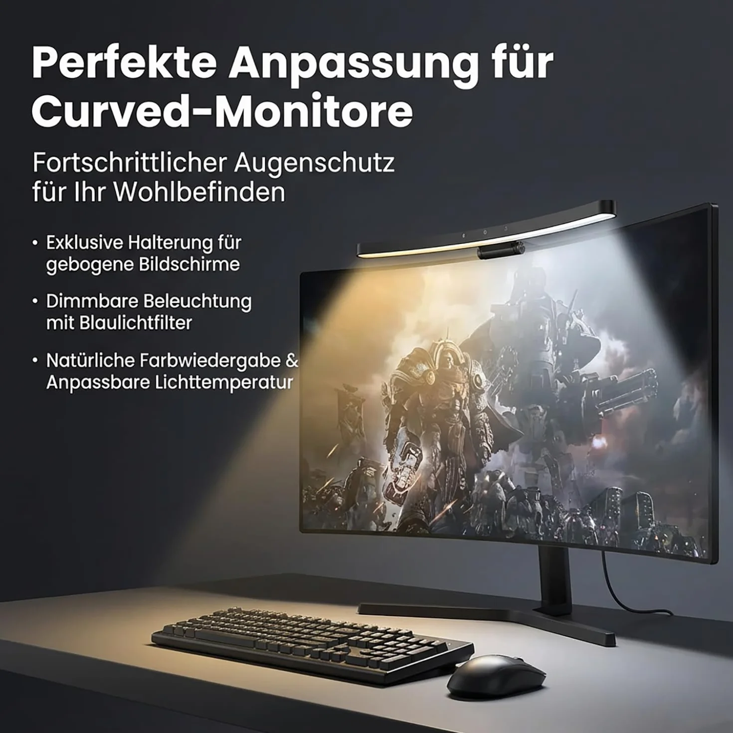 Light Bar Touch Control 55 cm lampa ekranowa USB z regulacją odcienia i bezstopniowym ściemniaczem