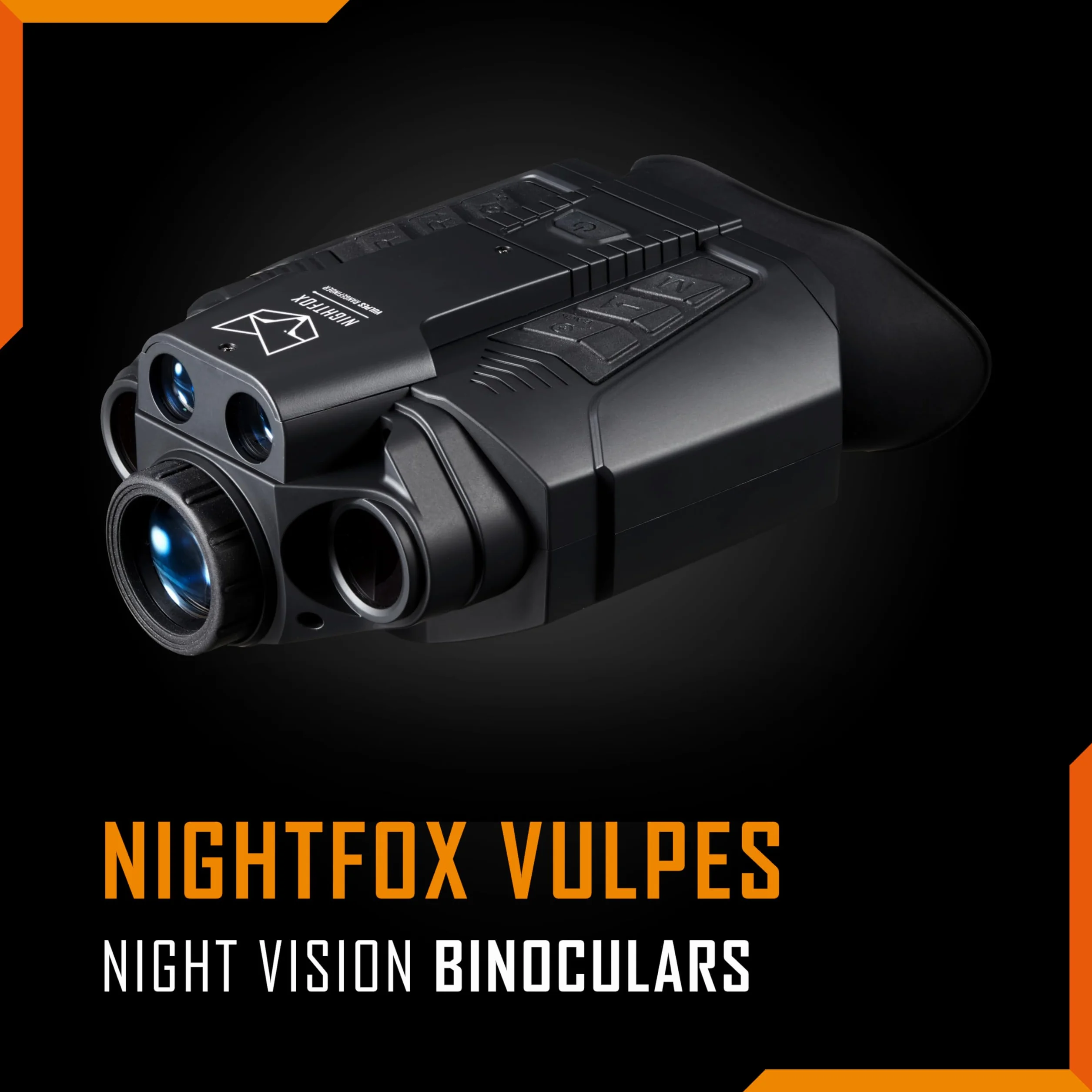 Nightfox Vulpes - Lornetka noktowizyjna - zintegrowane, laserowe określanie zasięgu - czujnik FHD 1080p - nagrywanie video i audio - zasięg ok. 200 m (220 jardów), 6-krotne powiększenie - polowanie