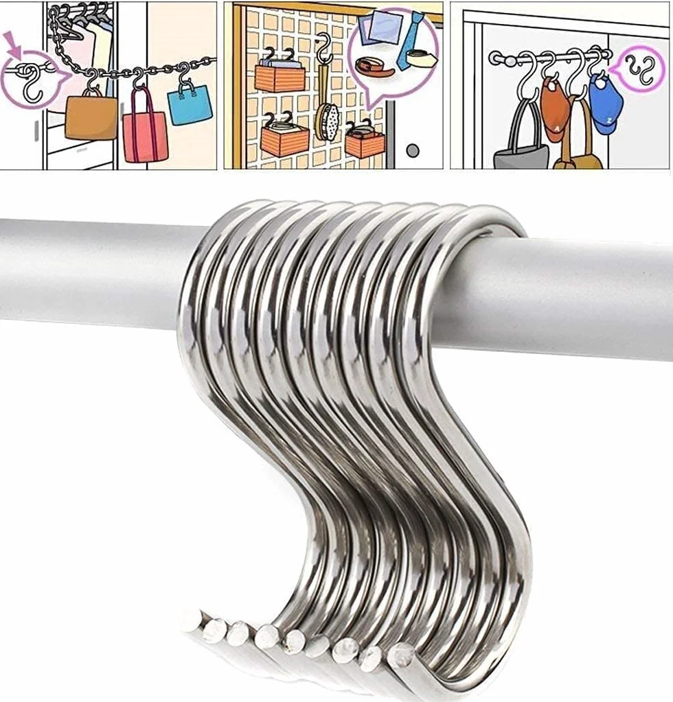 ARTOYS Haczyki S ze stali nierdzewnej - 7 cm wytrzymałe (4 mm) - nierdzewne, nośność 45 kg - opakowanie 20 sztuk
