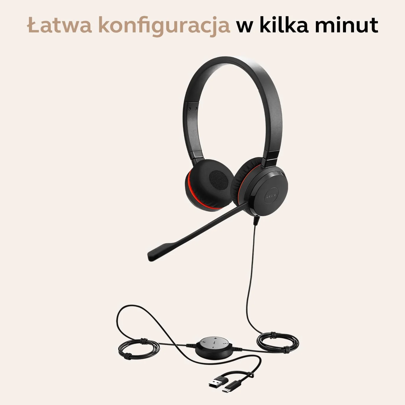 Jabra Evolve 30 II zestaw słuchawkowy stereo przewodowy Microsoft Teams certyfikat USB-C/A z redukcją szumów