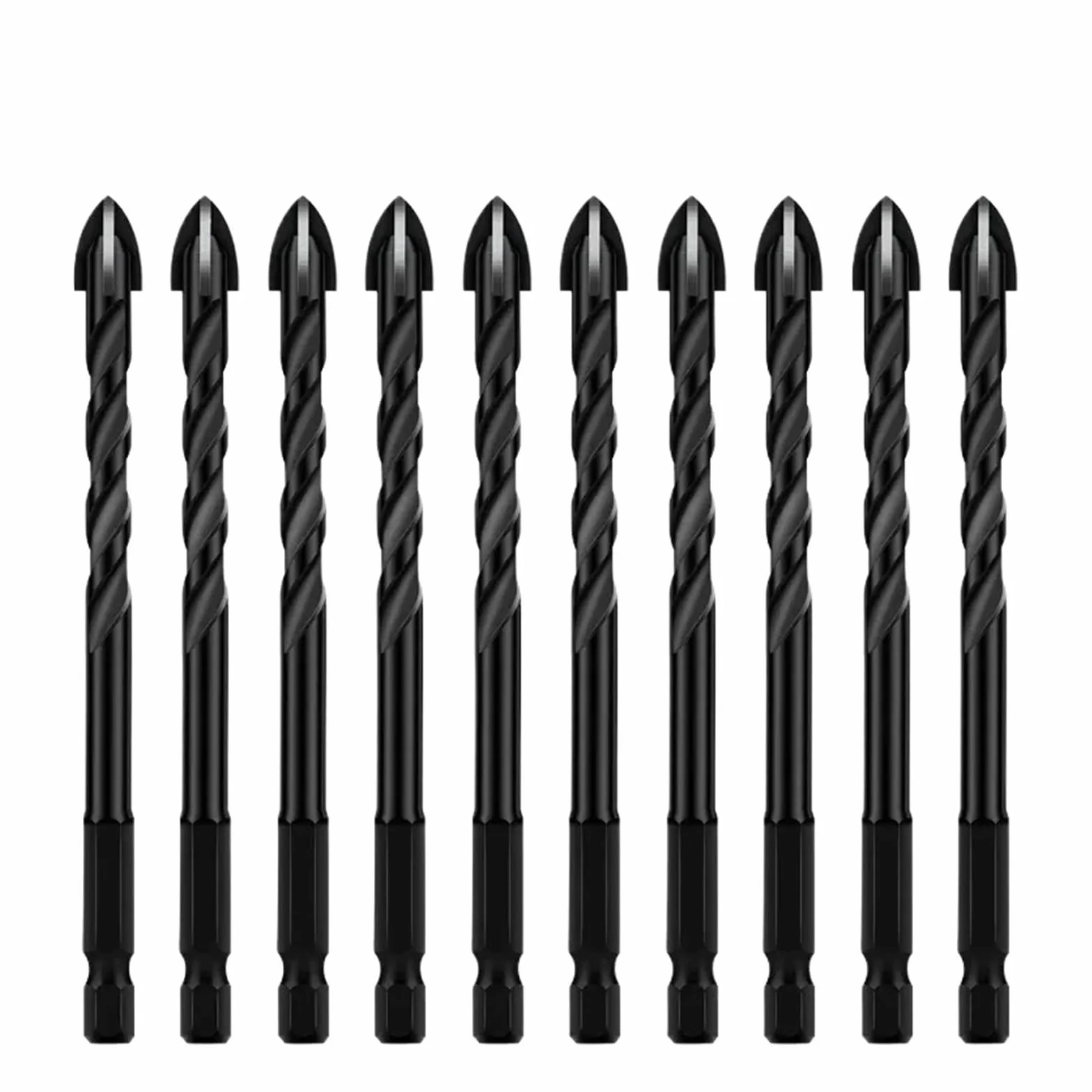Zestaw sześciokątnych wierteł z węglika wolframu do szkła betonu i płytek ceramicznych 3 4 5 6 8 10 12 mm(8mm-10Pcs)