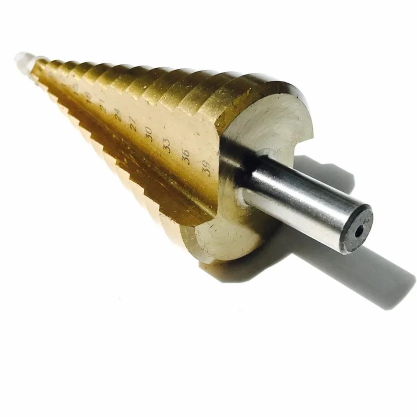 Wiertła do metalu, wiertło stopniowe z rowkiem spiralnym, 1 szt. 4-39/4-40/4-42/4-45/4-52/6-60mm HSS4241 Wiertło stopniowe wykonane ze stali Wiertło rdzeniowe Zestaw stożkowy do otworów (kolor: Okrągł