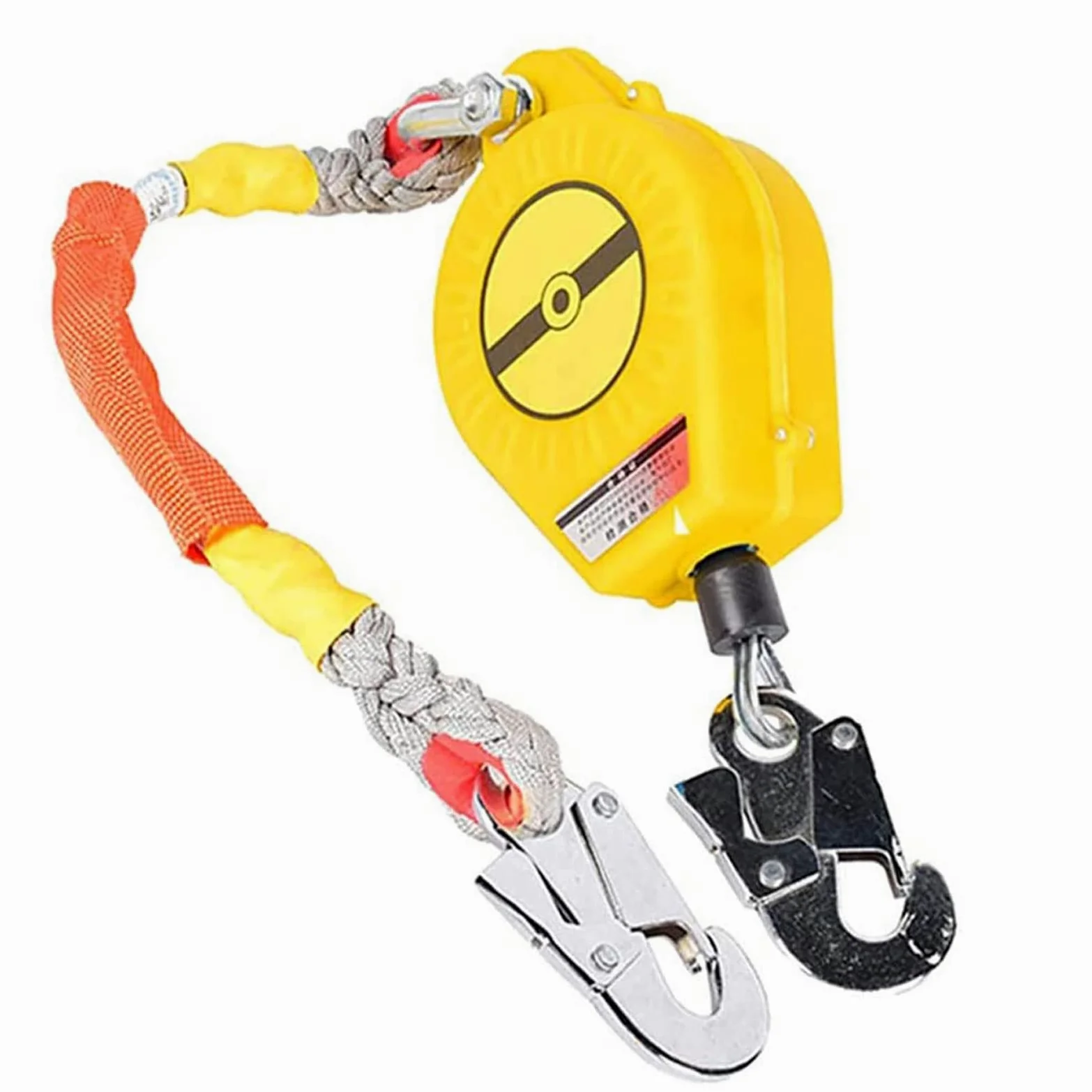 Wysuwany kabel Lifeline, smycz chroniąca przed upadkiem z samoblokującym się haczykiem, nośność 150 kg, uprząż bezpieczeństwa do budowy