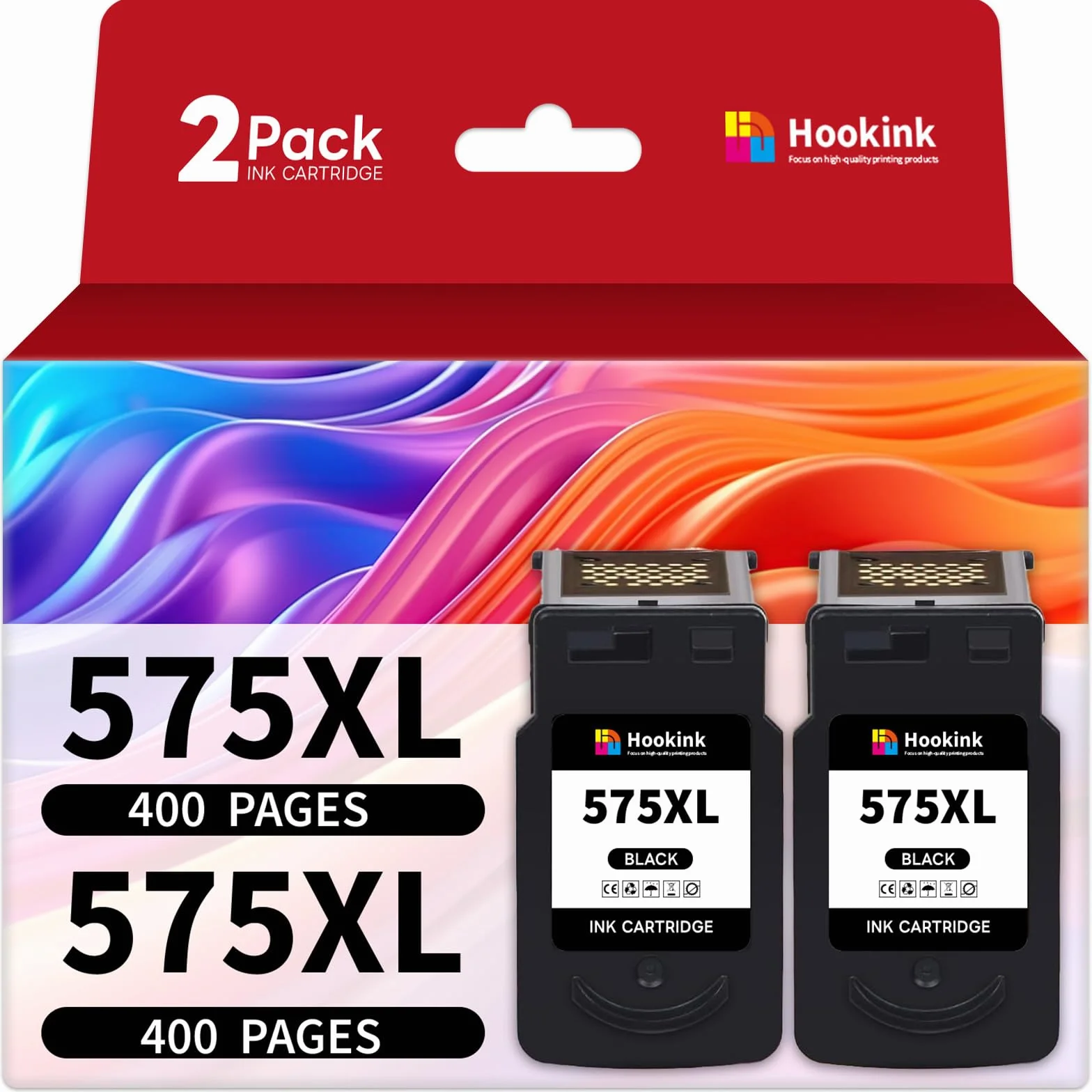 Wkłady atramentowe PG-575XL 575XL Multipack kompatybilne z Canon Pixma TS3550i TS3551i TR4750i TR4751i (2 czarne)