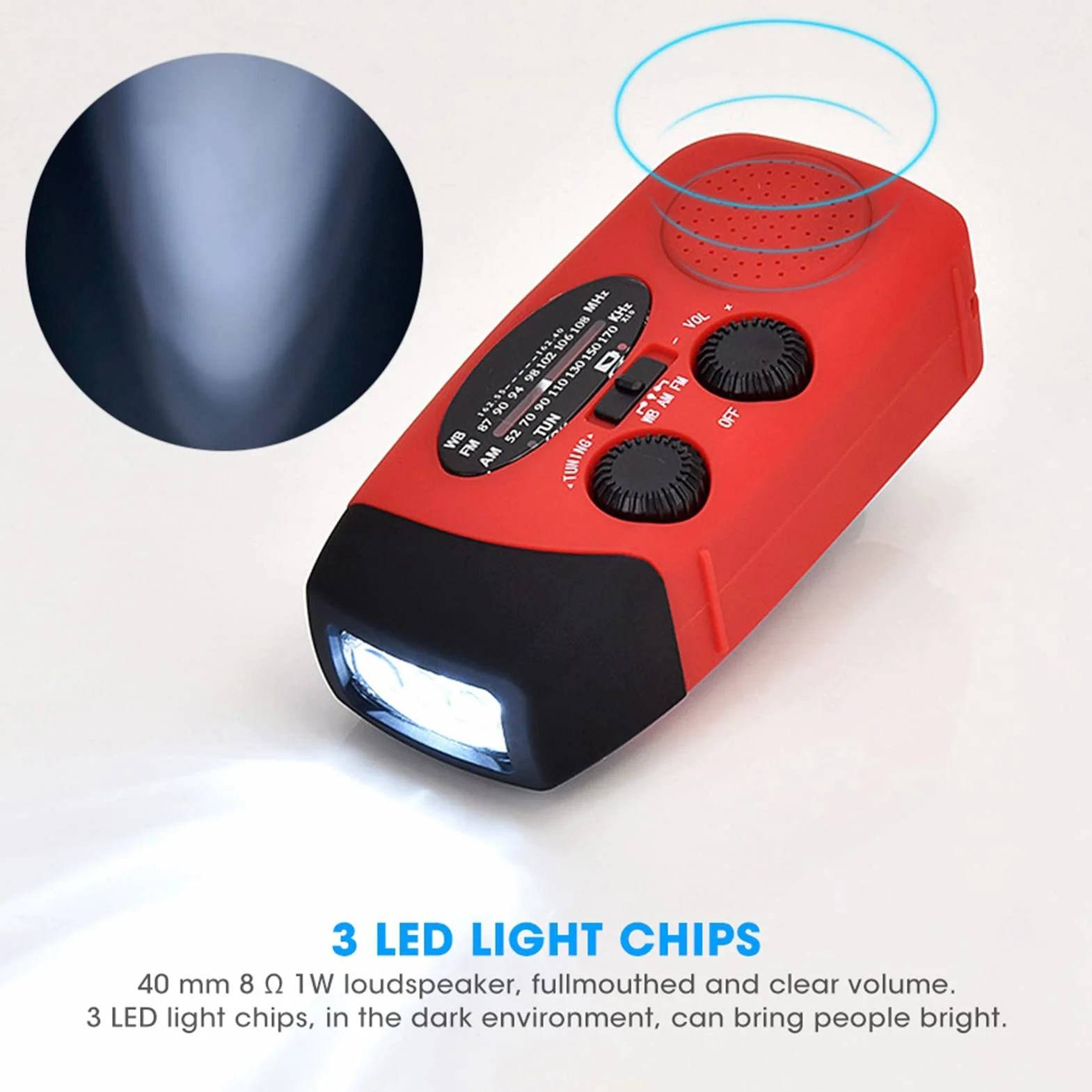 Solar Hand Crank Radio z NOAA Pogodowe Alert AM FM NOAA Multi-Pasme Odbiornik, ładowarka Telefoniczna USB