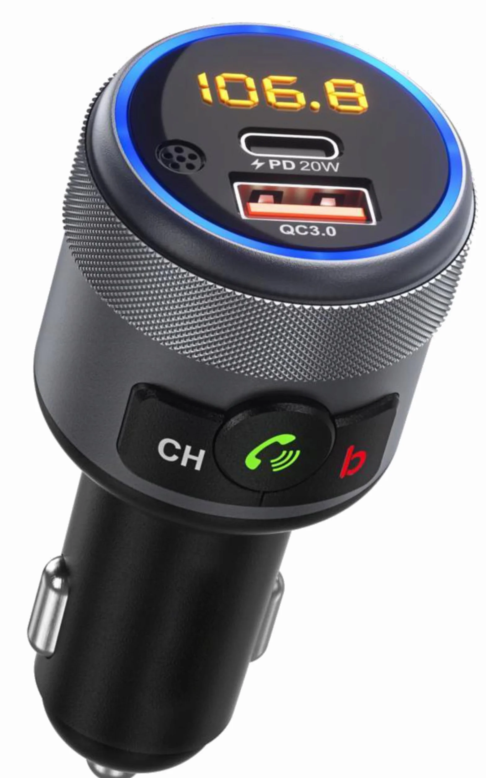 LTC TR252 Transmiter Samochodowy Bluetooth 5.1 Zestaw Głośnomówiący Szybka Ładowarka Power Delivery 3.0 Tester Napięcia Akumulatora