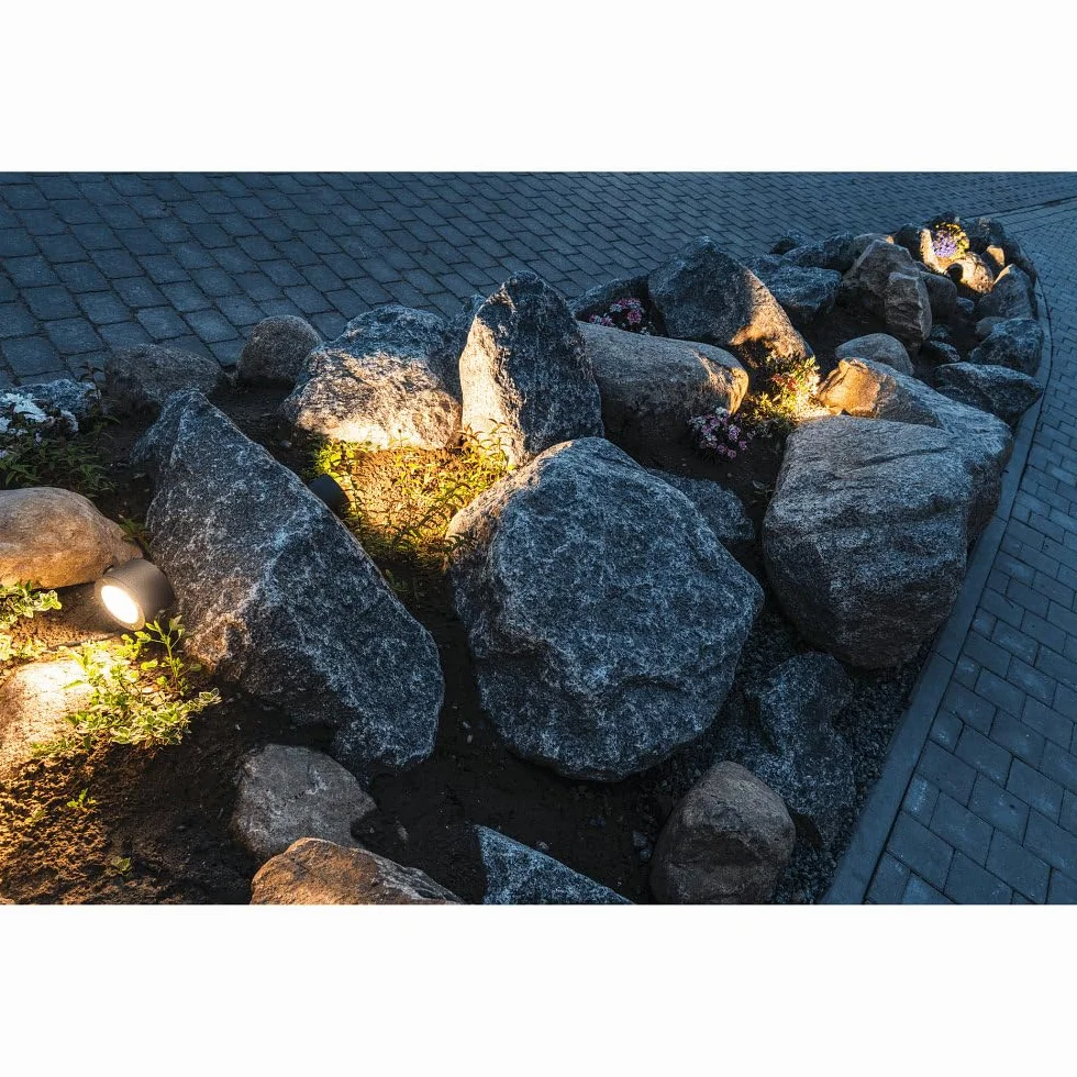 SLV Lampa wbijana w grunt SLV SITRA 360 SPIKE/lampa zewnętrzna do oświetlania ogrodu, tarasu, roślin, ścieżek, oczek wodnych, lampa zewnętrzna LED, reflektor zewnętrzny / GX53 IP44 9W antracytowa