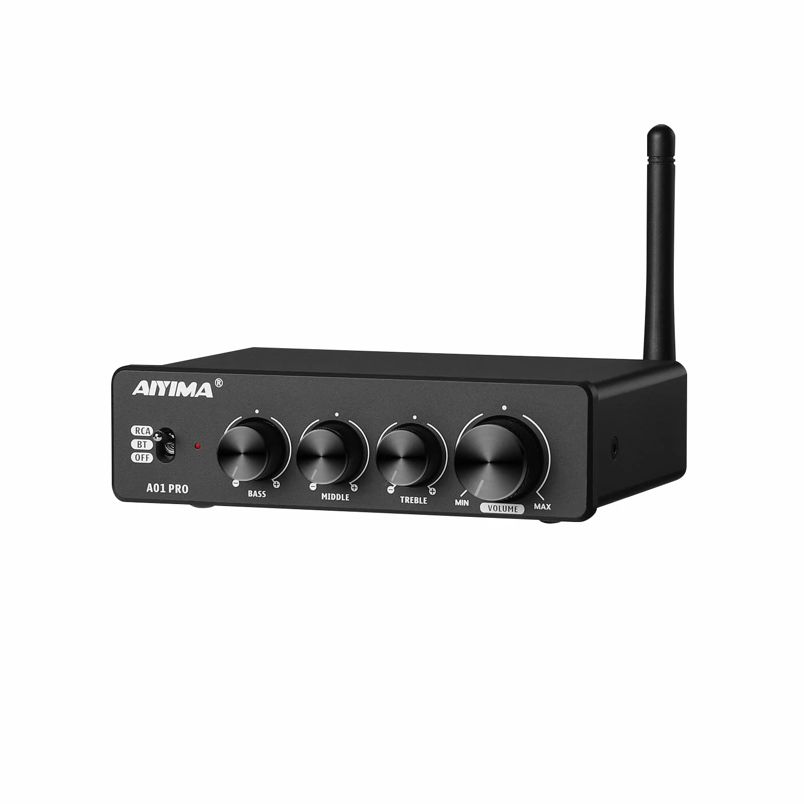 AIYIMA A01PRO wzmacniacz audio Bluetooth 5.1 100 Wx2 Mini HiFi, 2.0-kanałowy wzmacniacz klasy D TPA3116 stereo z regulacją wysokości basów i średnim tonem