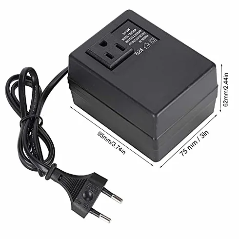 Transformator Mocy 300W Przetwornica Napięcia AC 220V do 110V Wtyczka EU Czarny 95x75x62mm