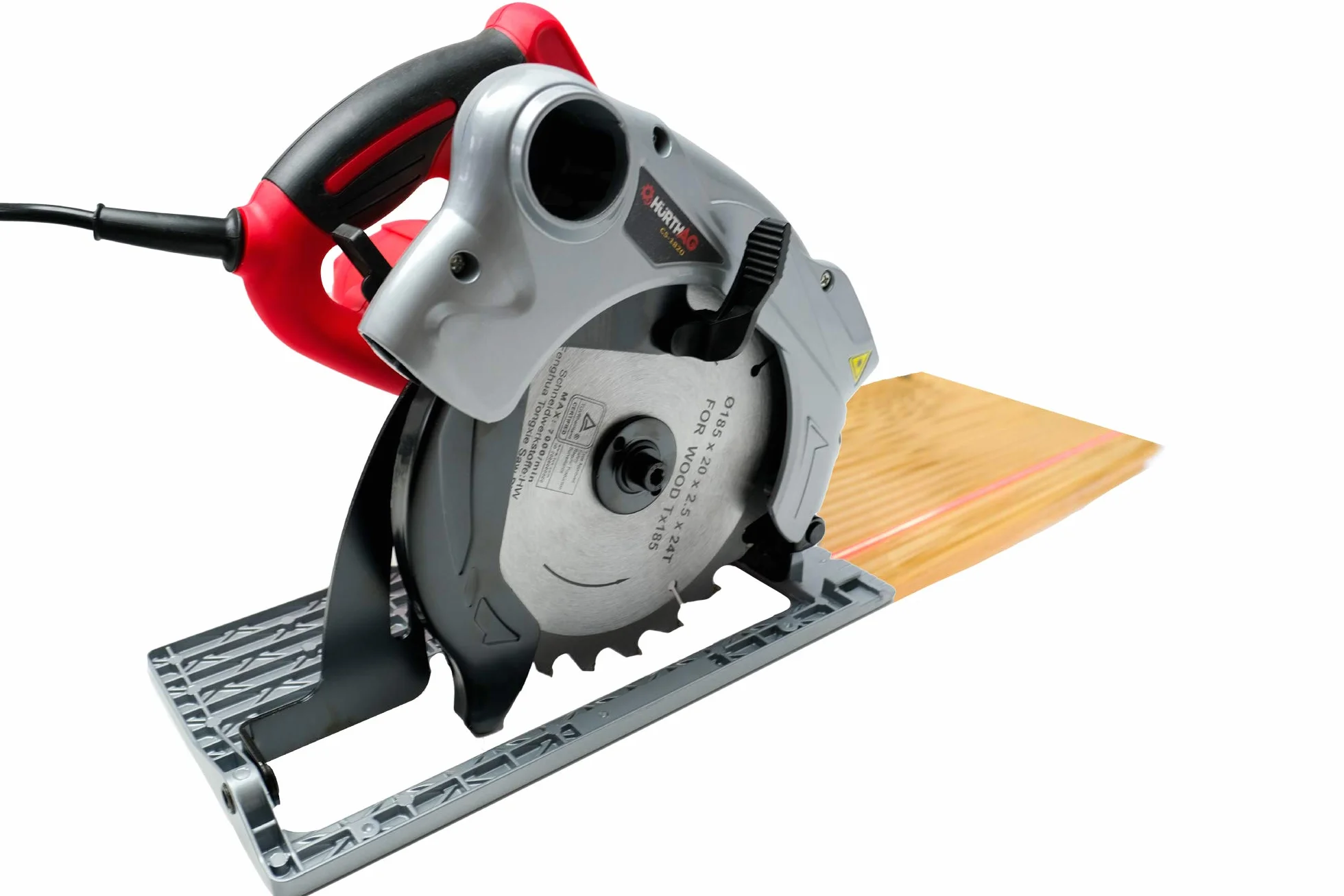 Piła tarczowa 1500 W 4700 RPM ręczna pilarka z prowadnicą laserową HurthAG CS-1820 piła ręczna + 2 tarcze 185 mm 24T+60T do precyzyjnego cięcia