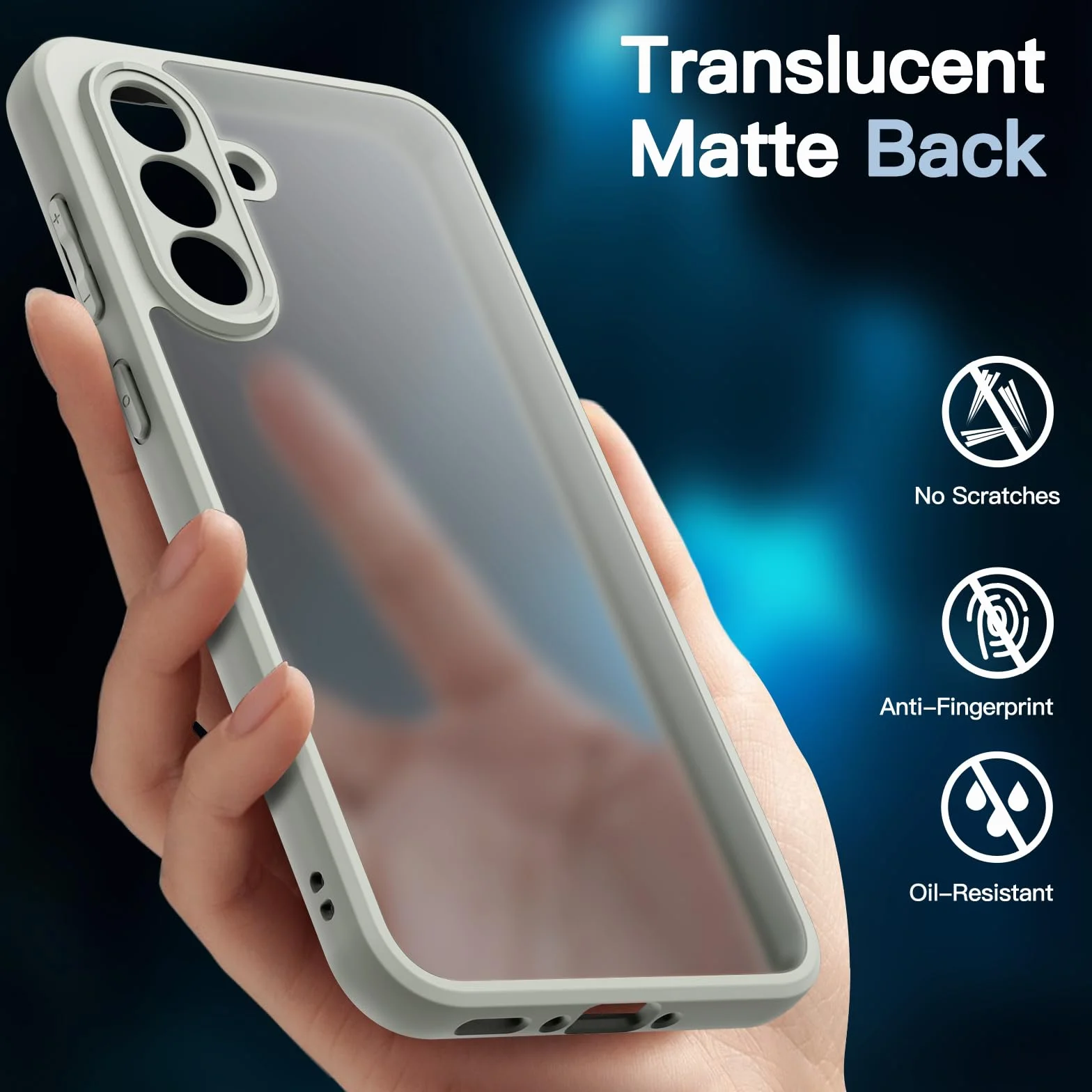 JETech 3 w 1 Matowe Etui do Samsung Galaxy A56 5G z Ochraniaczem Ekranu Szkło Hartowane, Przeświecający Oszroniony Osłona z Ochroną Aparatu (Oliwa)
