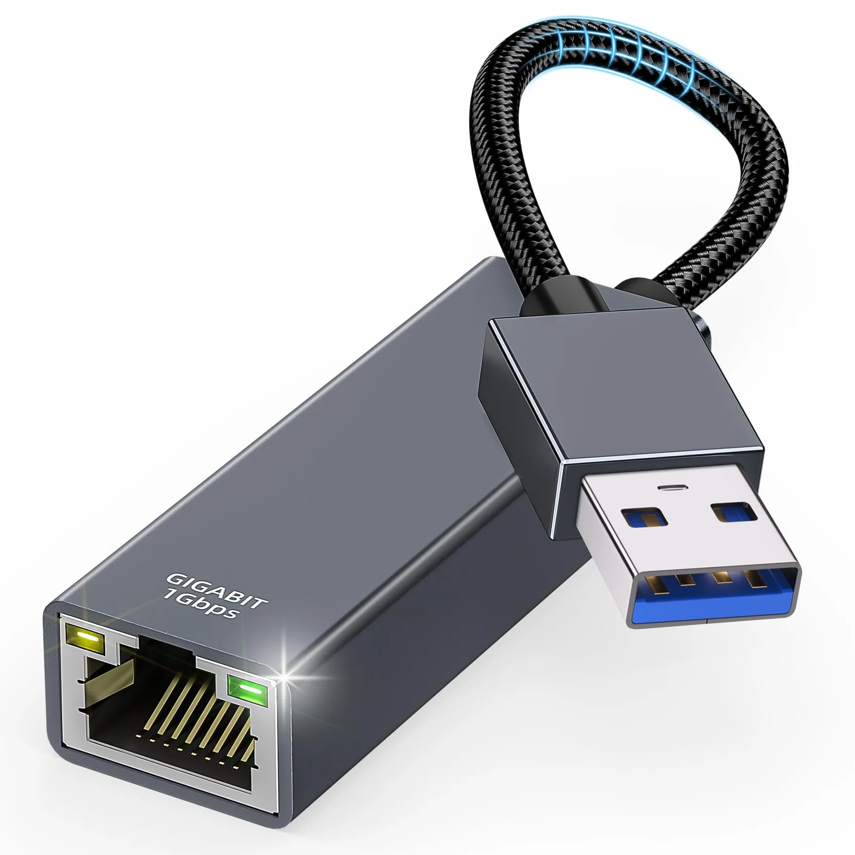 Adapter USB na Ethernet USB 3.0 LAN 1000 Mbps RJ45 Aluminium Nylon
