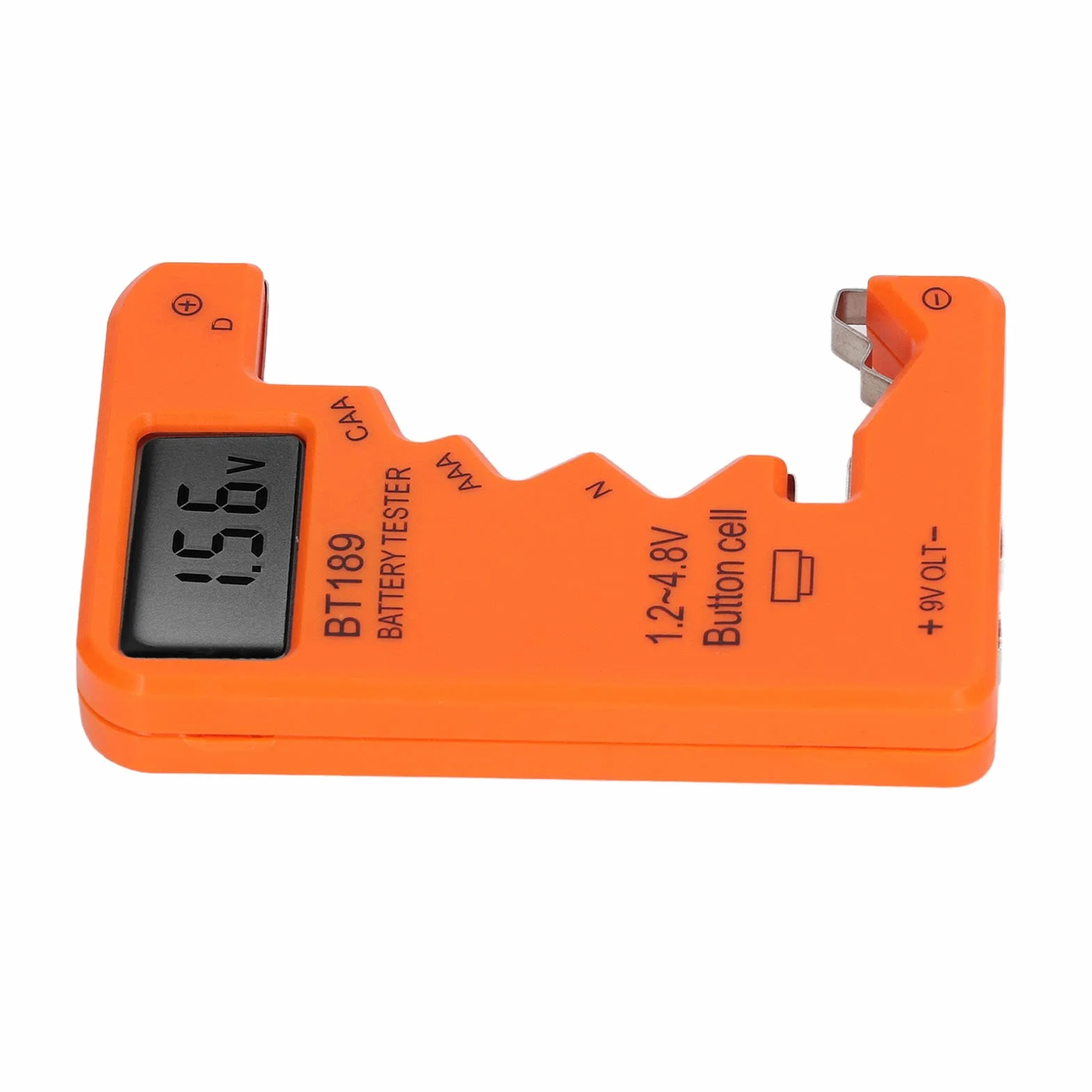 Tester Baterii Kontroler, Wyświetlacz LCD Cyfrowy Wyświetlacz Tester Baterii dla AA AAA 6F22 9V 1.5V (Pomarańczowy)