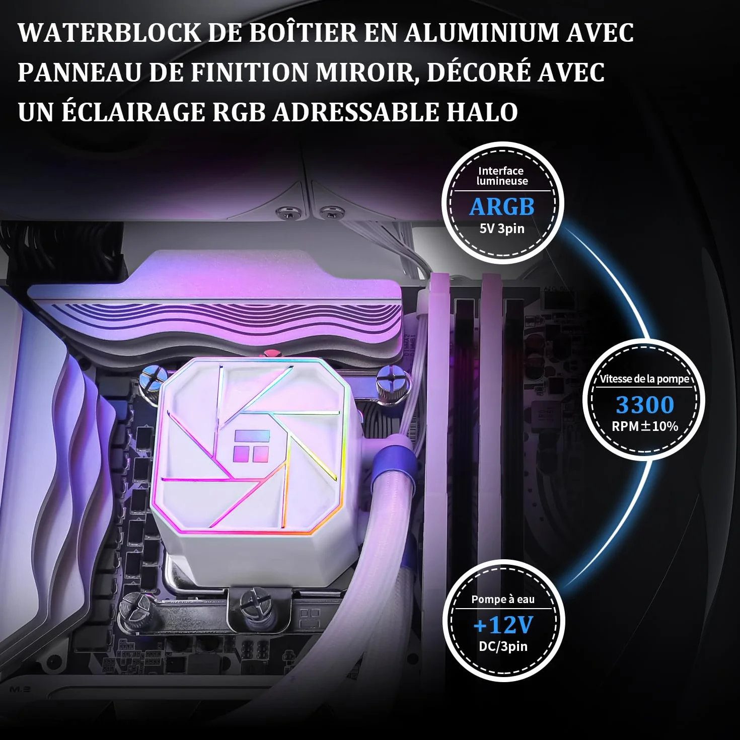 Thermalright AQUA ELITE 360 White V3, 3x ARGB PWM wentylatory S-FDB, pompa PWM, AMD/Intel