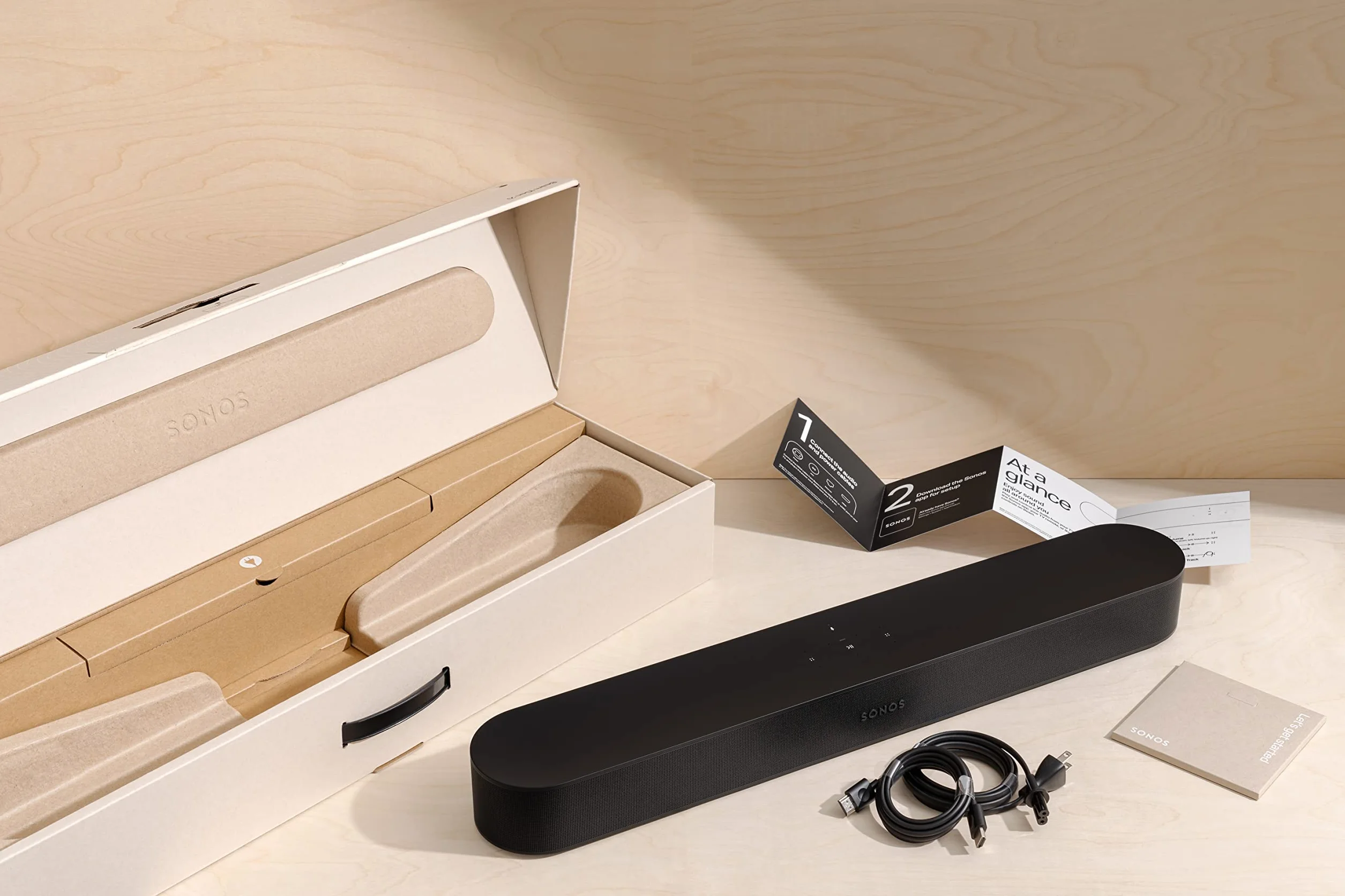 Sonos Kompaktowy soundbar Beam (Gen 2) z Dolby Atmos i sterowaniem głosowym — Czarny