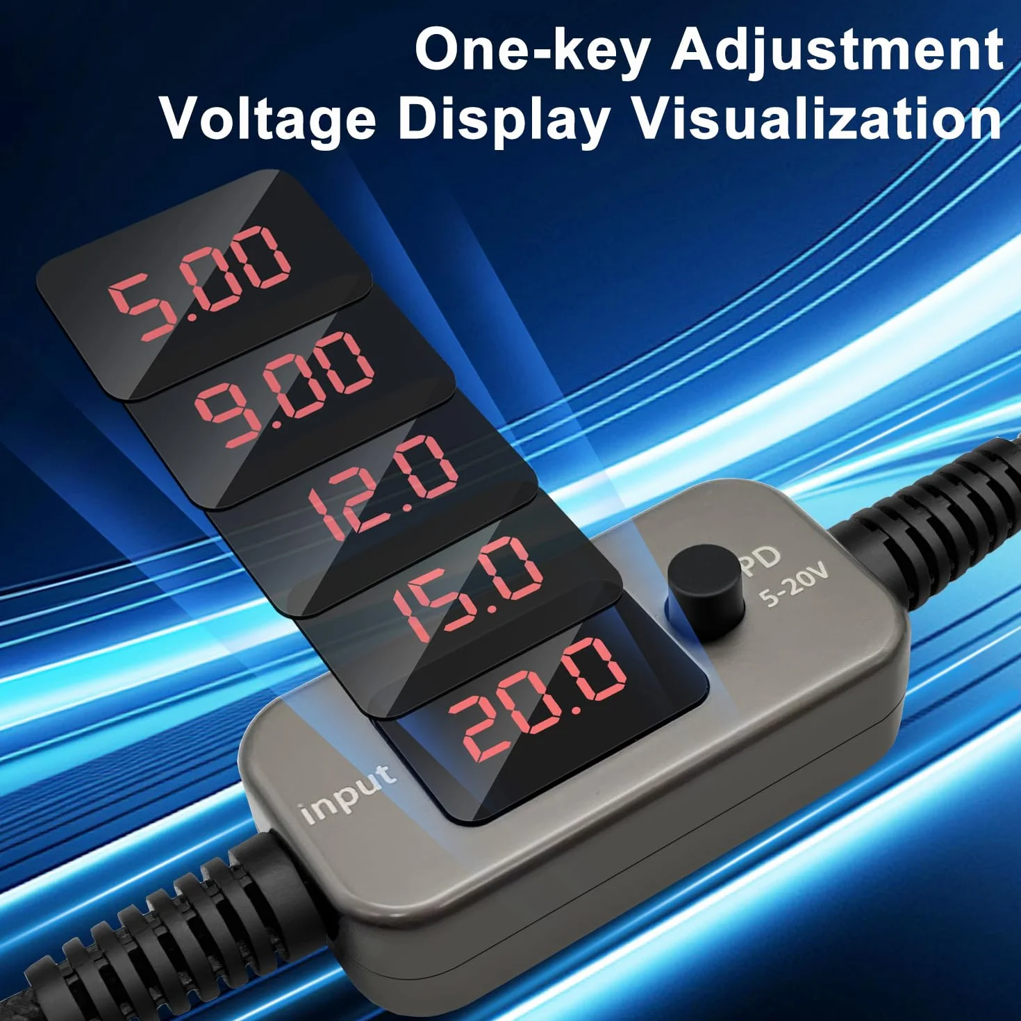 100W USB-C PD do DC Adapterkabel 5A 5,5×2,1mm 10 adapterów DC do laptopa routera monitora kamery 1M kabel nylonowy