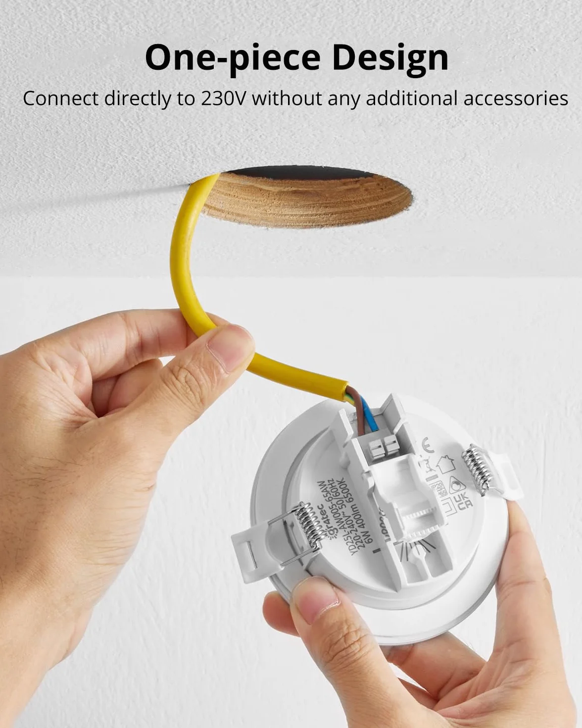 Gr4tec LED Spot Sufitowy, 6W, 4000K, Biały, Otwór 68-80mm, IP65, Łazienka, Salon