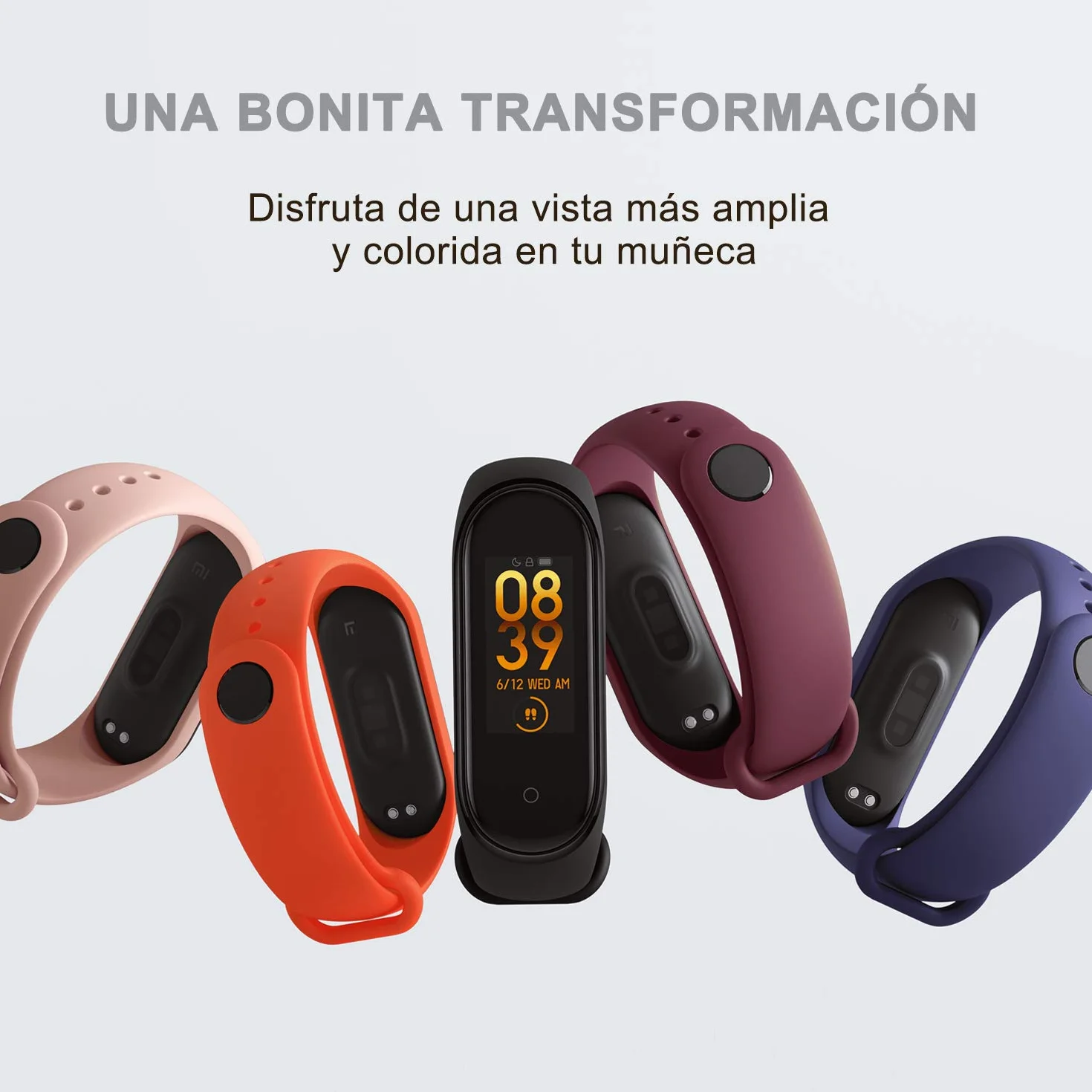 BANGTING 5 PCS Pasek Kompatybilny z Xiaomi Mi Band 3/4, Silikonowy Zegarek Wymiana