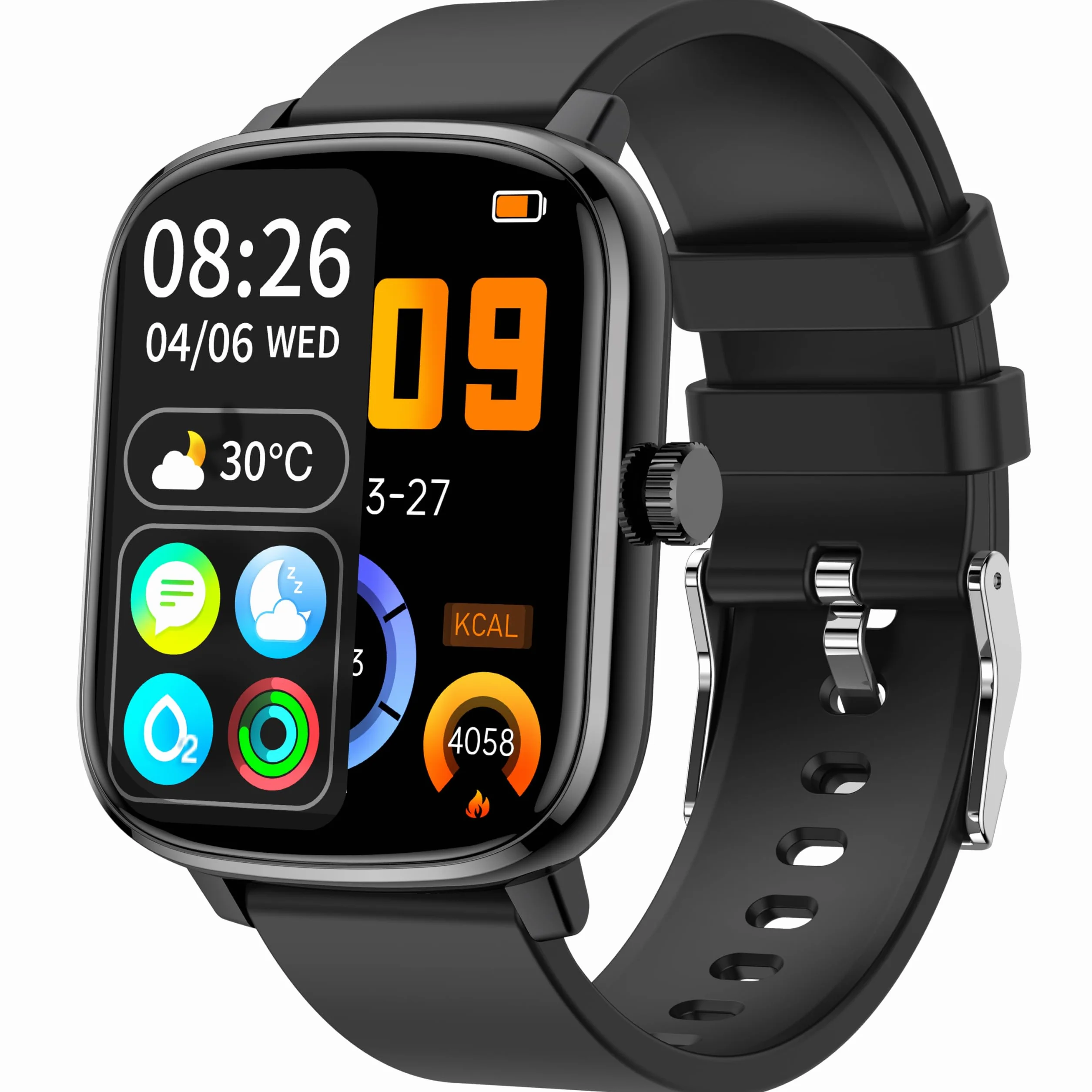 KALINCO Smartwatch dla kobiet i mężczyzn, 1,69" 100+ trybów sportowych, pulsometr, SpO2, inteligentny zegarek Android