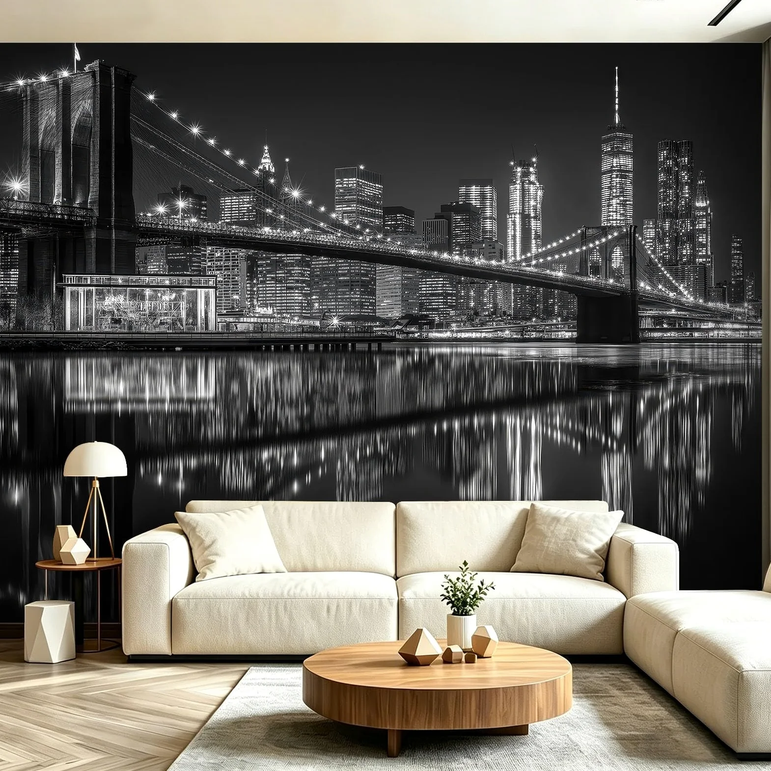 Fototapeta 350 x 256 cm ściany dekoracja salonu miłośnicy fotografii przemysłowej most rzeka miasto do sypialni salonu tapeta z włókniny, czarny biały