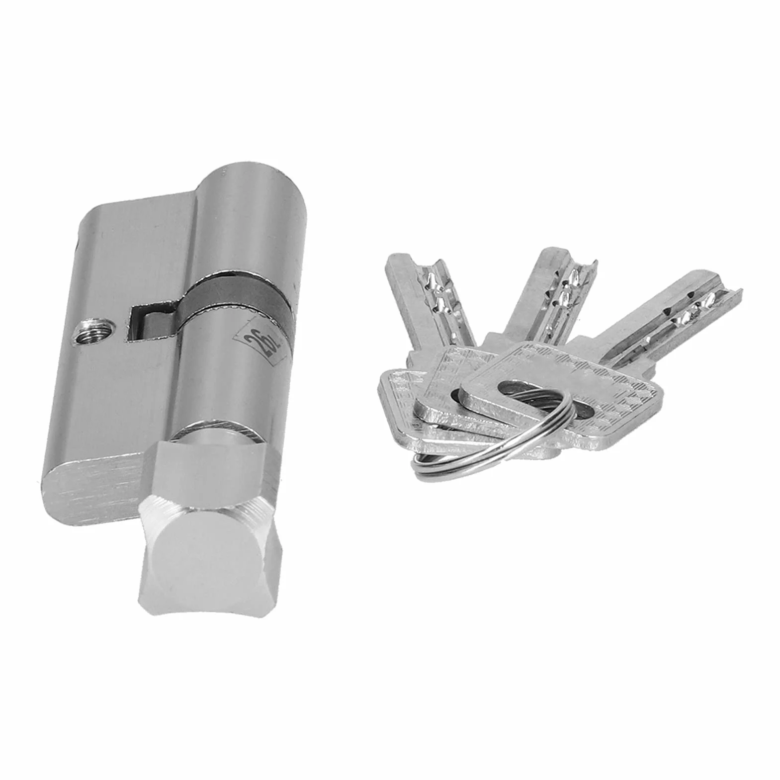 FTVOGUE Wkładka z Kluczem, Zamek ze Stopu Aluminium i żelaza z Polerowanym Wykończeniem, Trwały rdzeń Zamka Wewnętrznego do Drzwi o średnicy 35–50 Mm, w Zestawie 3 Klucze