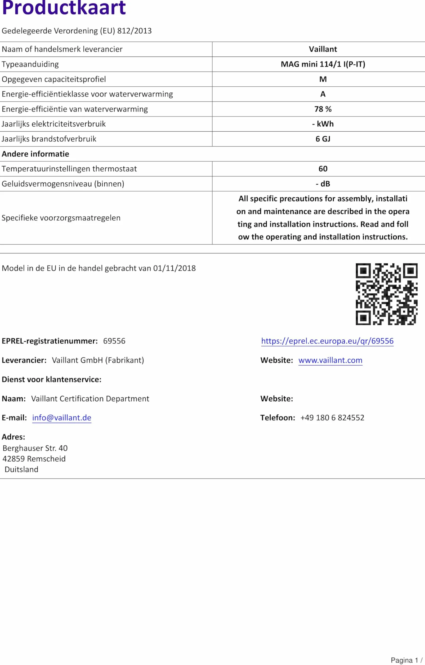 Vaillant Atmomag Mini Podgrzewacz Przepływowy, Srebrny/Biały, 11L