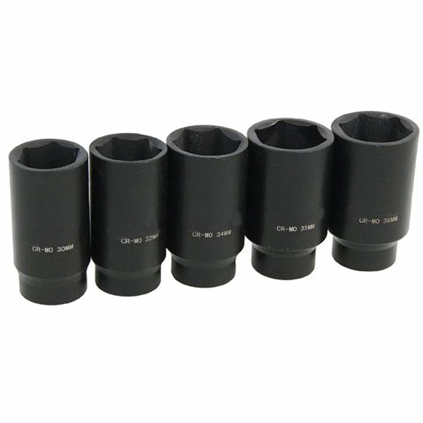 Dapetz ® 1/2" Napęd głęboki udarowy zestaw gniazd do nakrętek piasty 30 mm 32 mm 34 mm 35 mm 36 mm