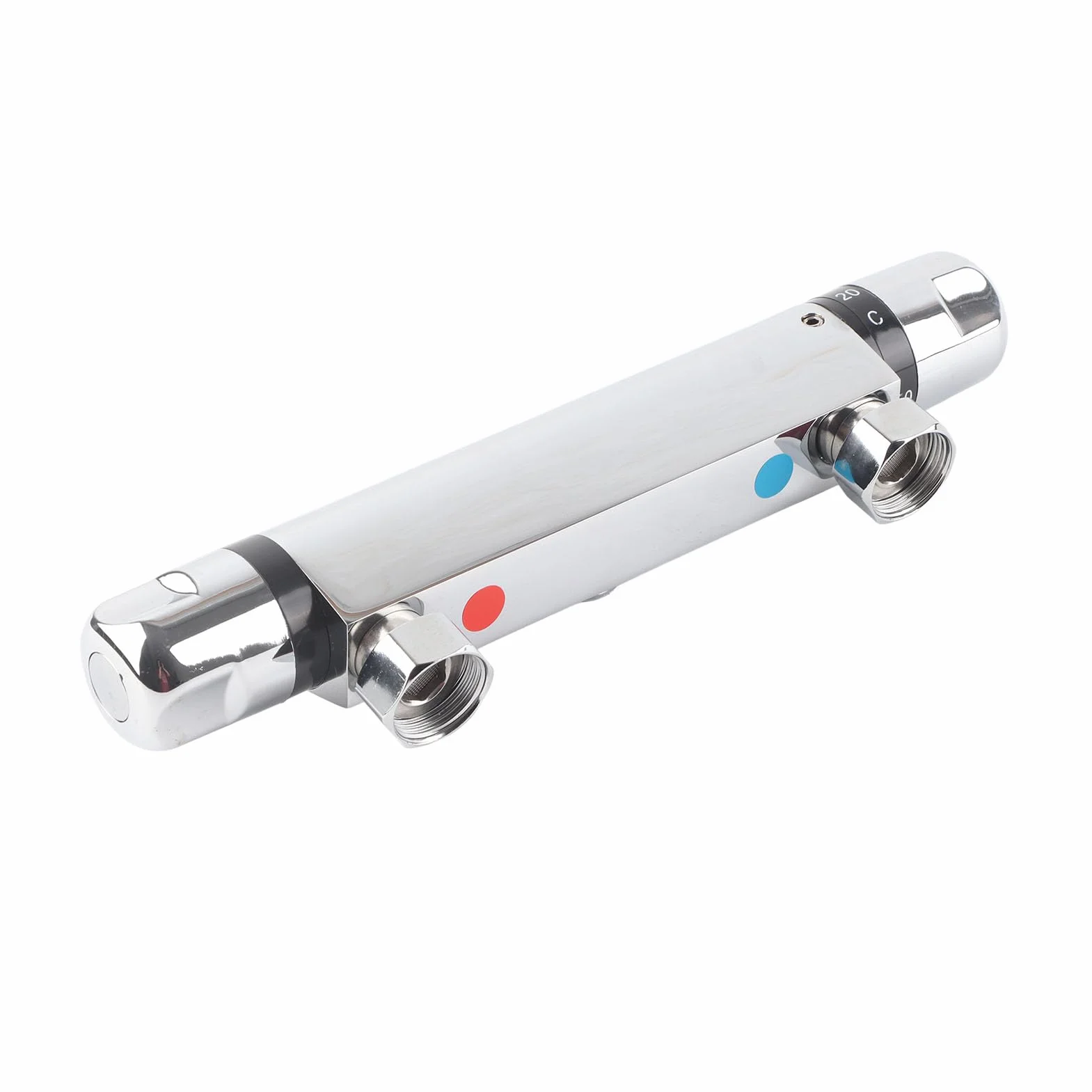 Termostatyczny Zawór Prysznicowy, Mosiężny Termostatyczny Zawór Mieszający Montowany na ścianie z Zabezpieczeniem Przed Oparzeniem dla łazienki, Kontrola Stałej Temperatury (Dysza w górę)