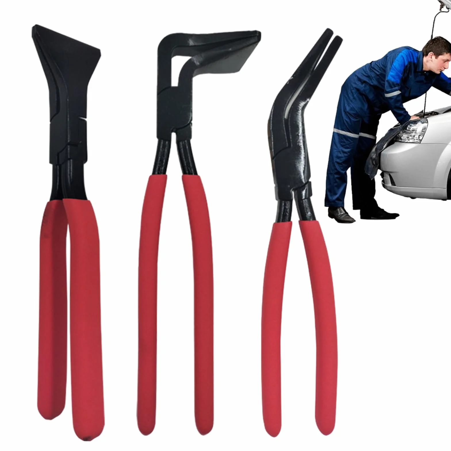 Zestaw Cęgów Blacharskich 3 Sztuki Ręczne Narzędzie do Gięcia i Łączenia | Ergonomiczne Cęgi Do Zaginania Metalu do Prac Domowych Samochodowych Hydraulicznych i
