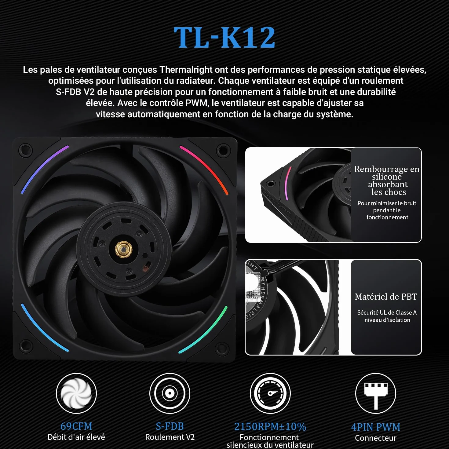 Thermalright Hyper Vision 360 ARGB Black chłodzenie cieczą CPU AIO ekran IPS LCD 480×480 LGA1851/1700 AM5 3,95 cala