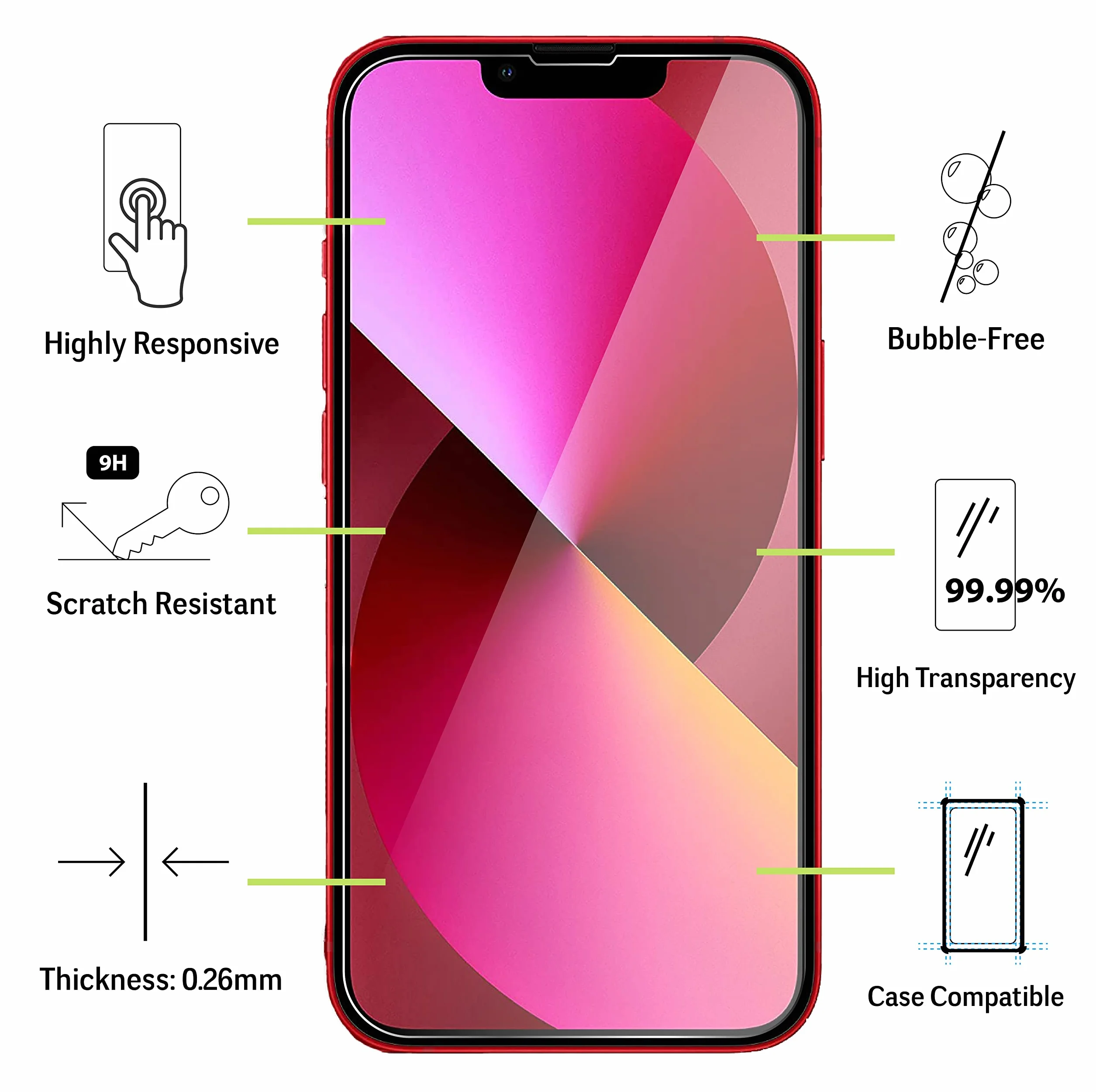 Ochraniacz ekranu do iPhone 13 / iPhone 13 Pro szkło hartowane 3 sztuki