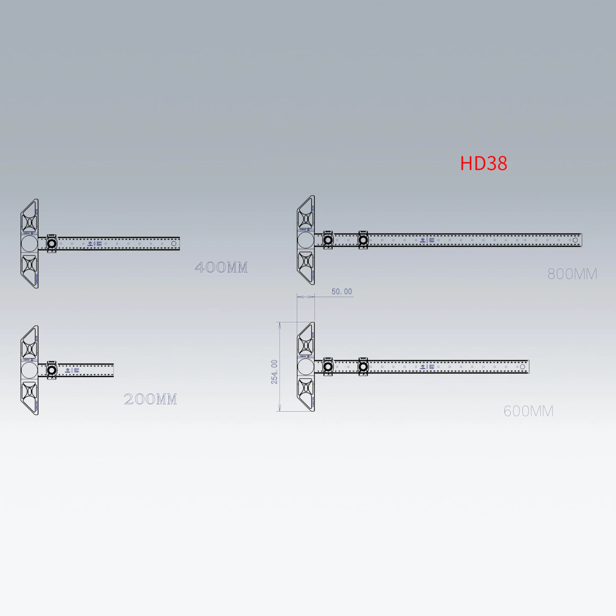 VIDOO Hooked On Wood Line Master HD38 True Mark Linijka HD38V Regulowany Rysik Stalowy-32 Cal