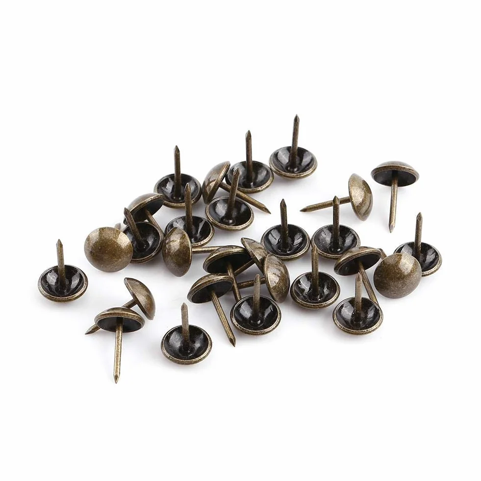 100 stücke Polster Tacks, Möbel Nägel Pins Sofa Rivet Polster Pins Handwerk Thumbtack Tack, Antike Messing(11 * 17mm)