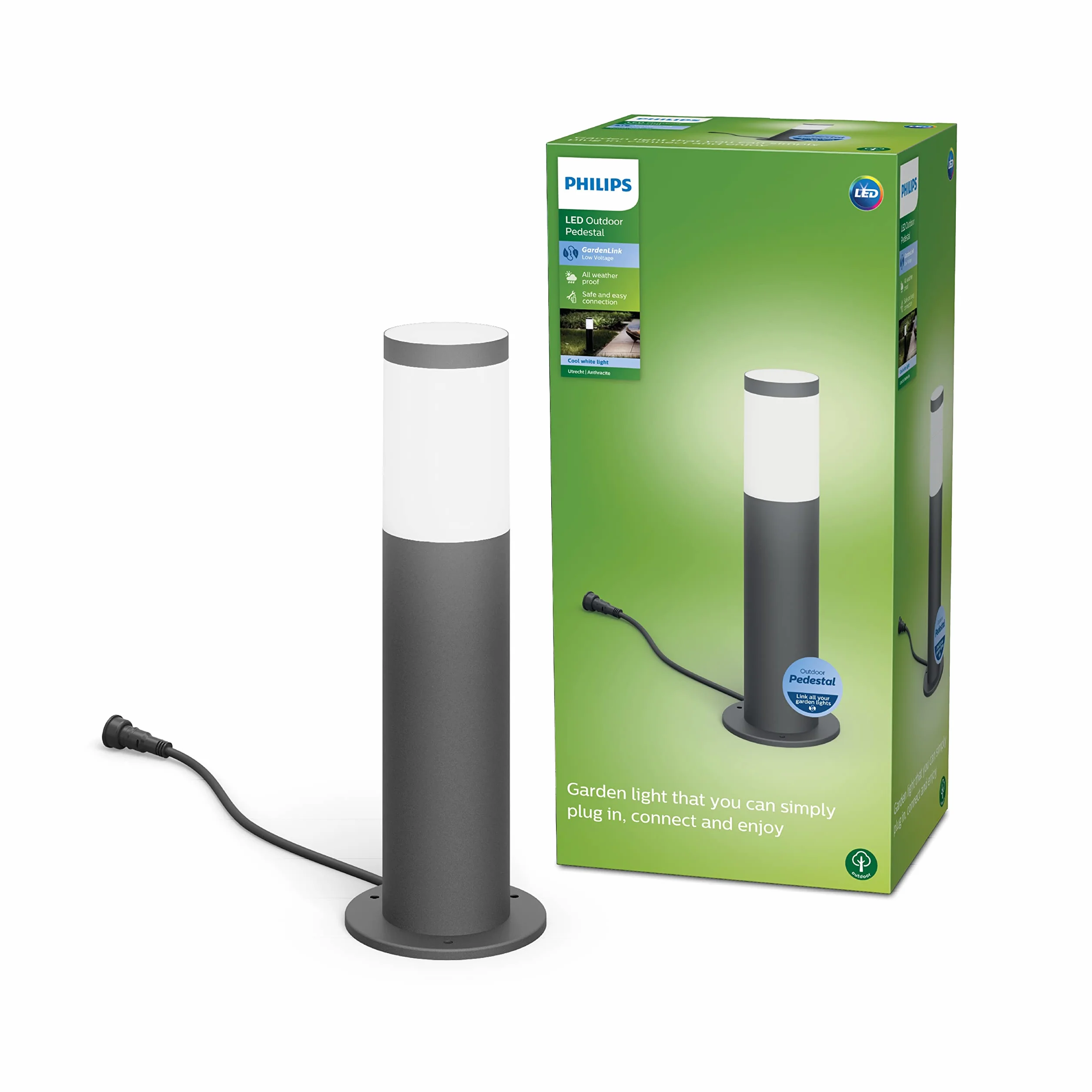 Philips LED GardenLink Zewnętrzna lampa stojąca Utrecht 6W 4000 K, ochrona IP44, stal szlachetna