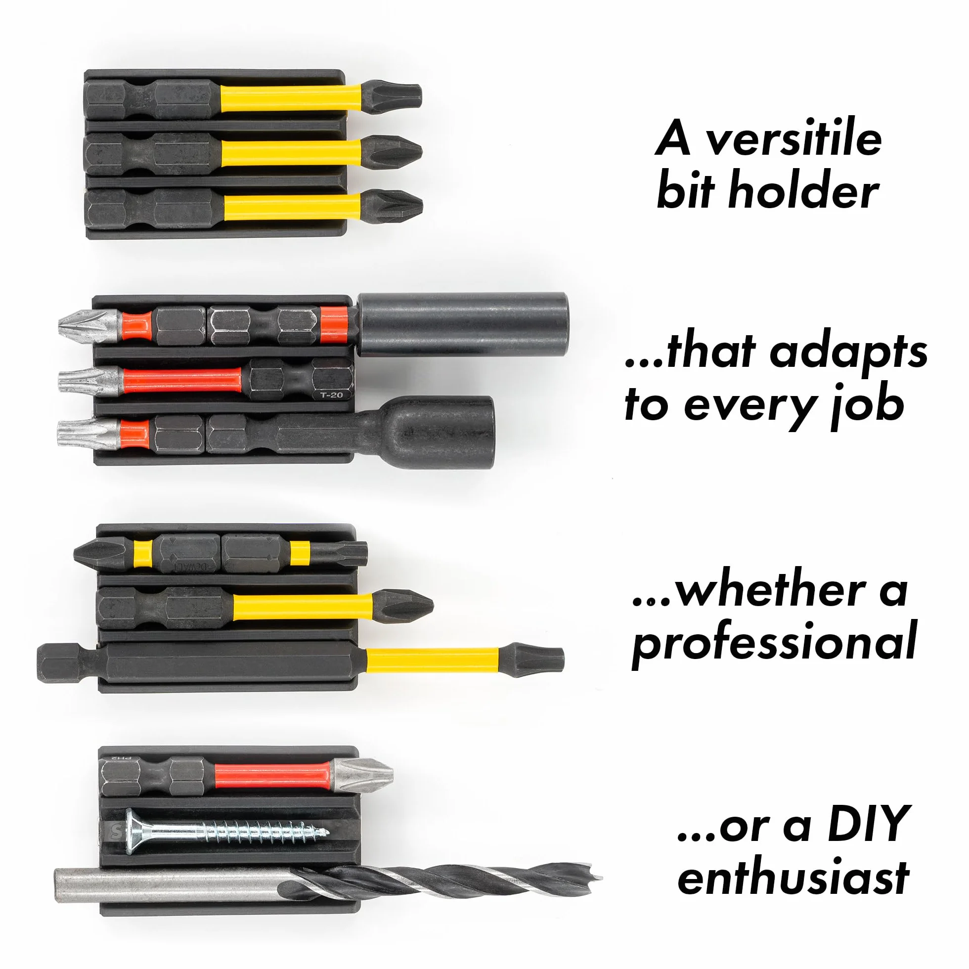 Simon Tools Magnetyczny uchwyt do wkrętarek udarowych i wiertarek – super mocny klej – akcesoria do wiertarek kompatybilne z większością marek wiertarek, takich jak Dewalt, Makita, Klein, Bosch i