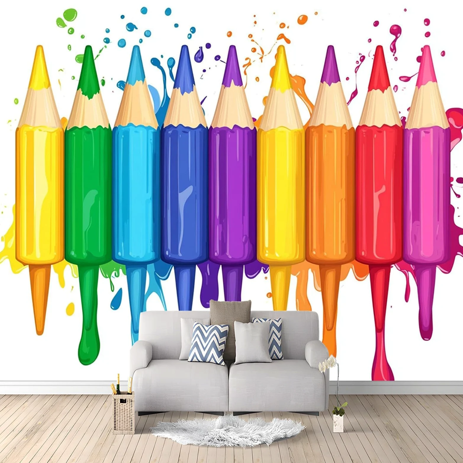Sztuka nowoczesna kolorowa farba ołowiana krople tła motyw 3D fototapeta 400 x 280 cm kolor niebieski tkany wysokiej jakości fototapeta - sypialnia salon plakat dekoracja naklejki plakat wystrój