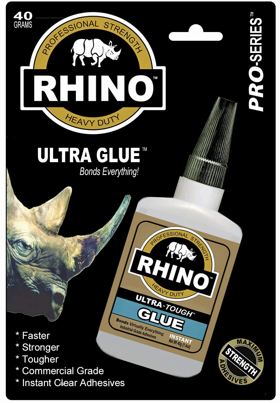 Rhino Glue Ultra Kit, wytrzymały 80 gramów, przezroczysty
